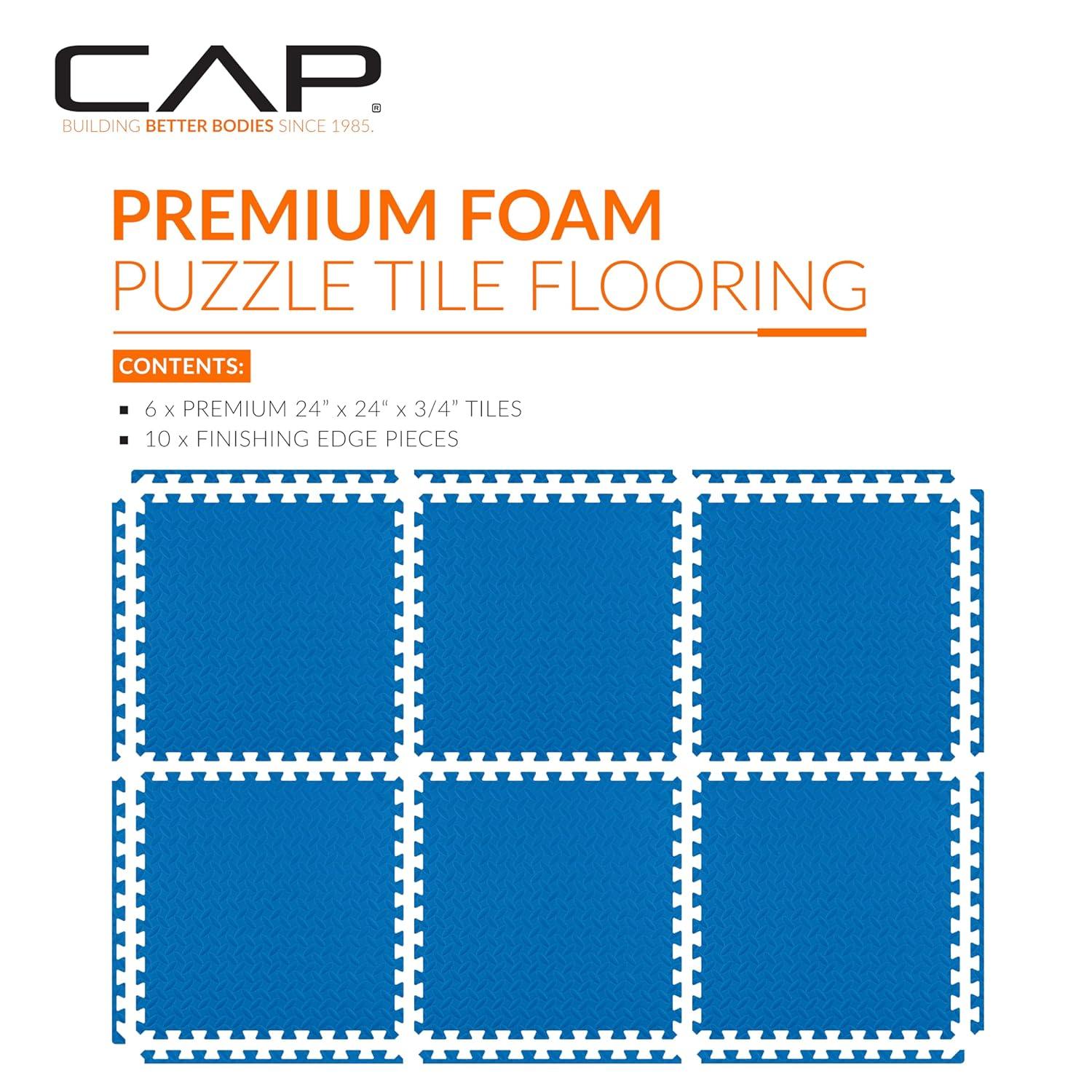 CAP Barbell Exercise Puzzle Mats Packs Tiles 24"x24" x 3/4" | Multiple Options