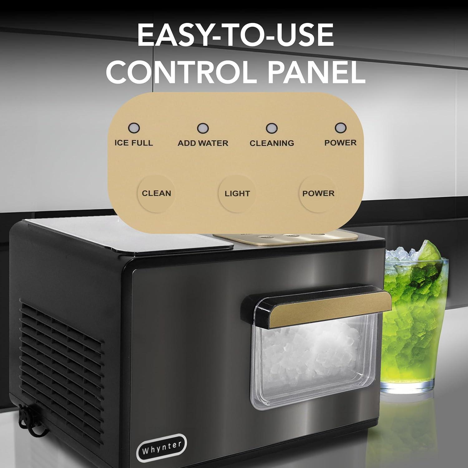 Whynter SonicSnö Countertop Nugget Ice Maker 40lbs/24hrs Chewable Pebble/Sonic Type Ice