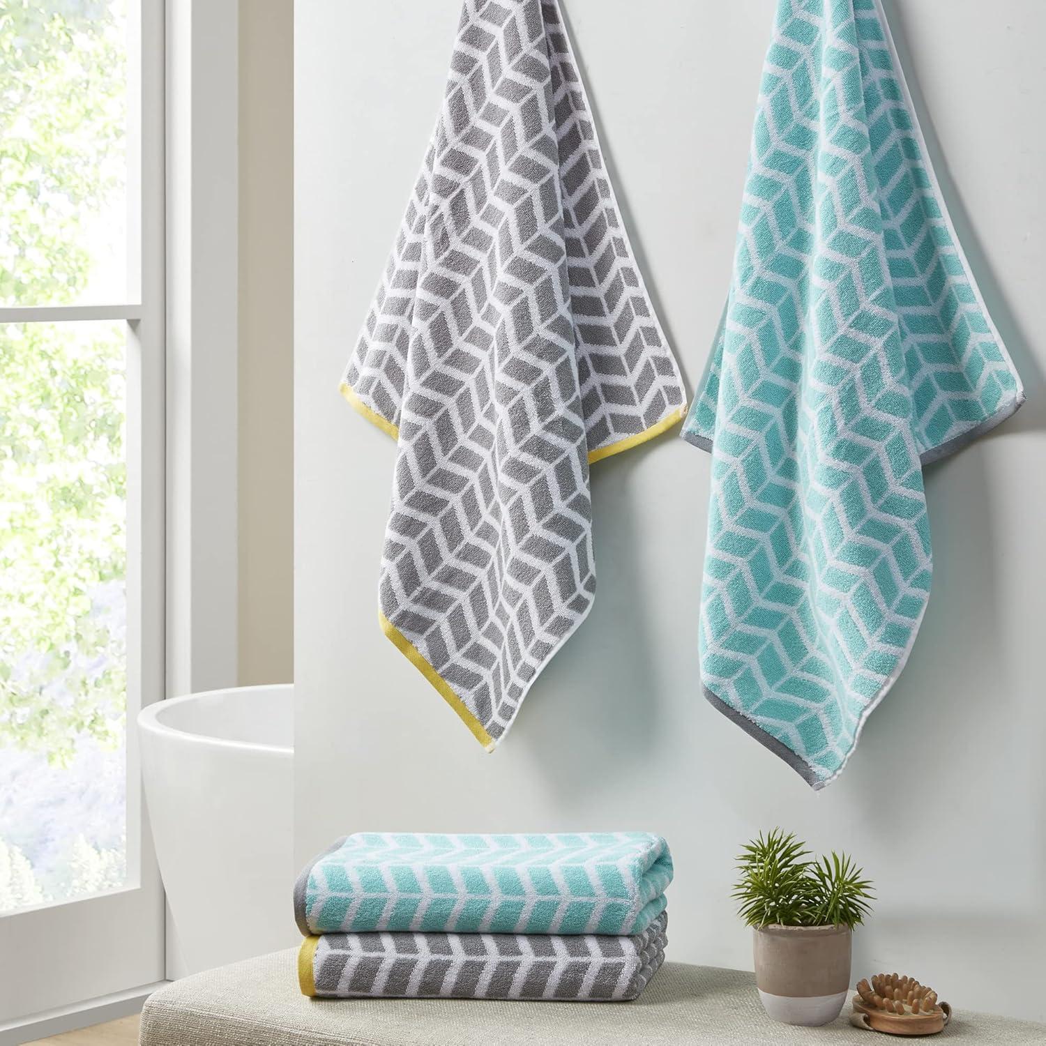 Intelligent Design Nadia Cotton Jacquard Bath Towel 6 Piece Set