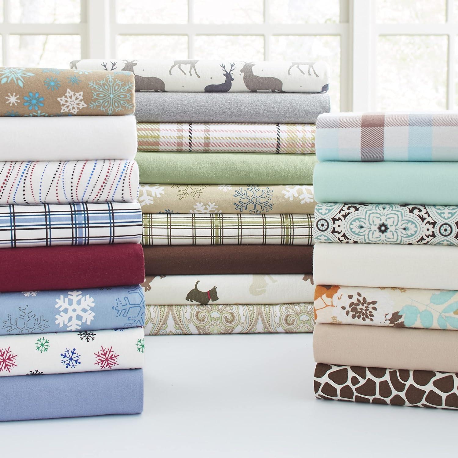 Twin Organic Cotton Flannel Sheet Set in Multicolor Floral