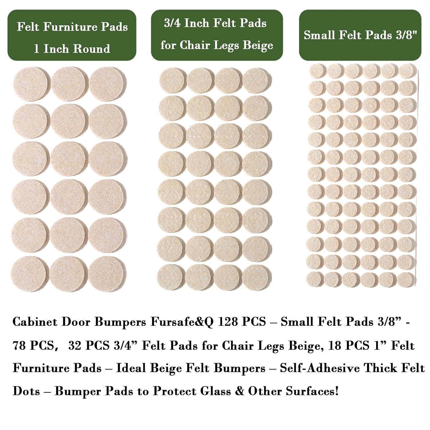 Fursafe&Q Felt Furniture Pads, Furniture Felt Pads for Hardwood Floors -Self Adhesive Chair Leg Floor Protectors, Protect from Nicks, Dents and Scratches, Chair Feet Protectors 136 Pcs Chair Feet