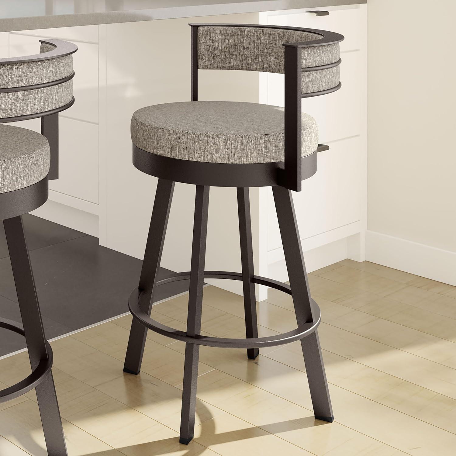 26" Browser Swivel Counter Height Barstool with Upholstered Seat - Amisco