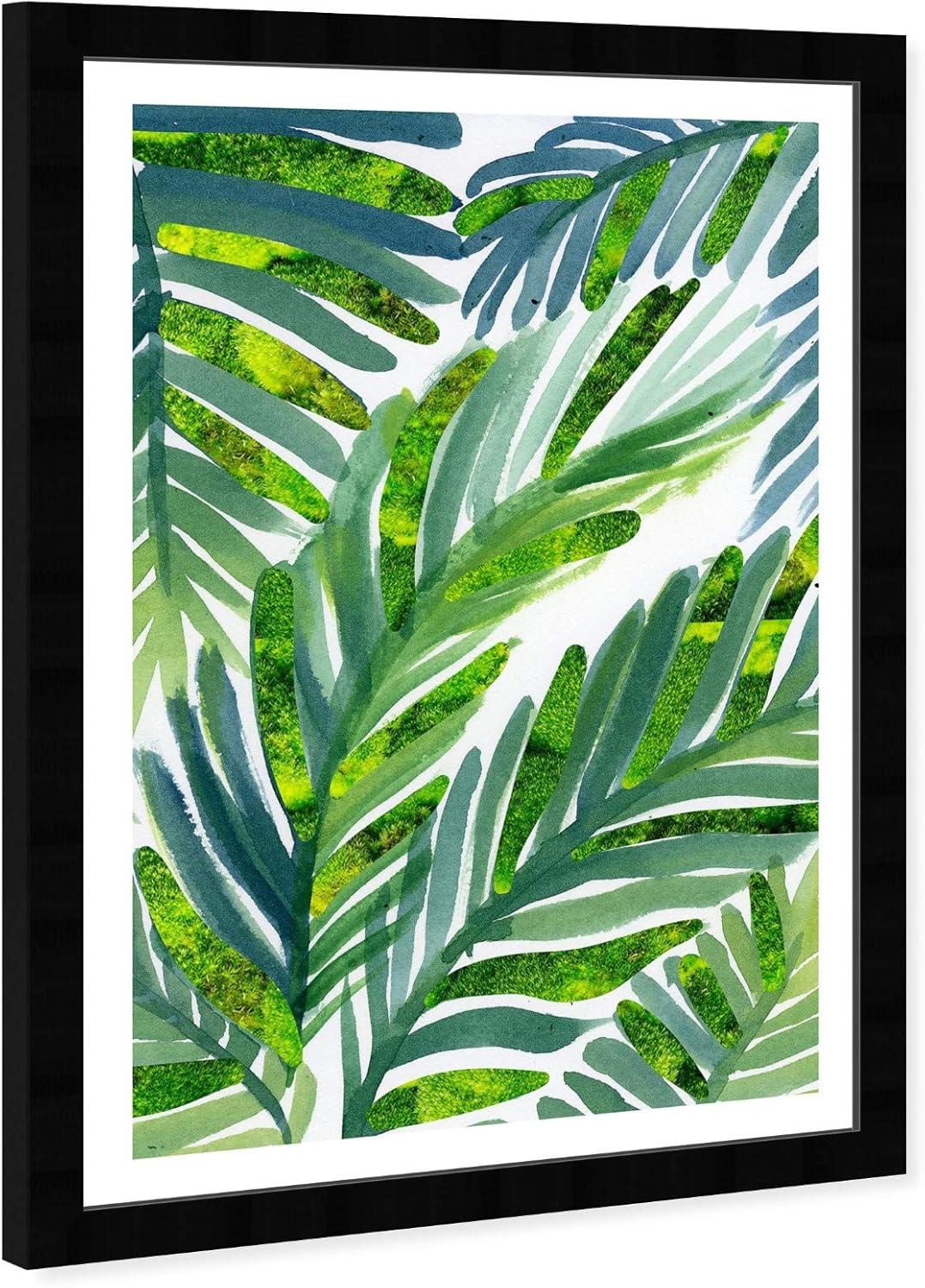 Tropical Green and Blue Botanical Framed Wall Art Print