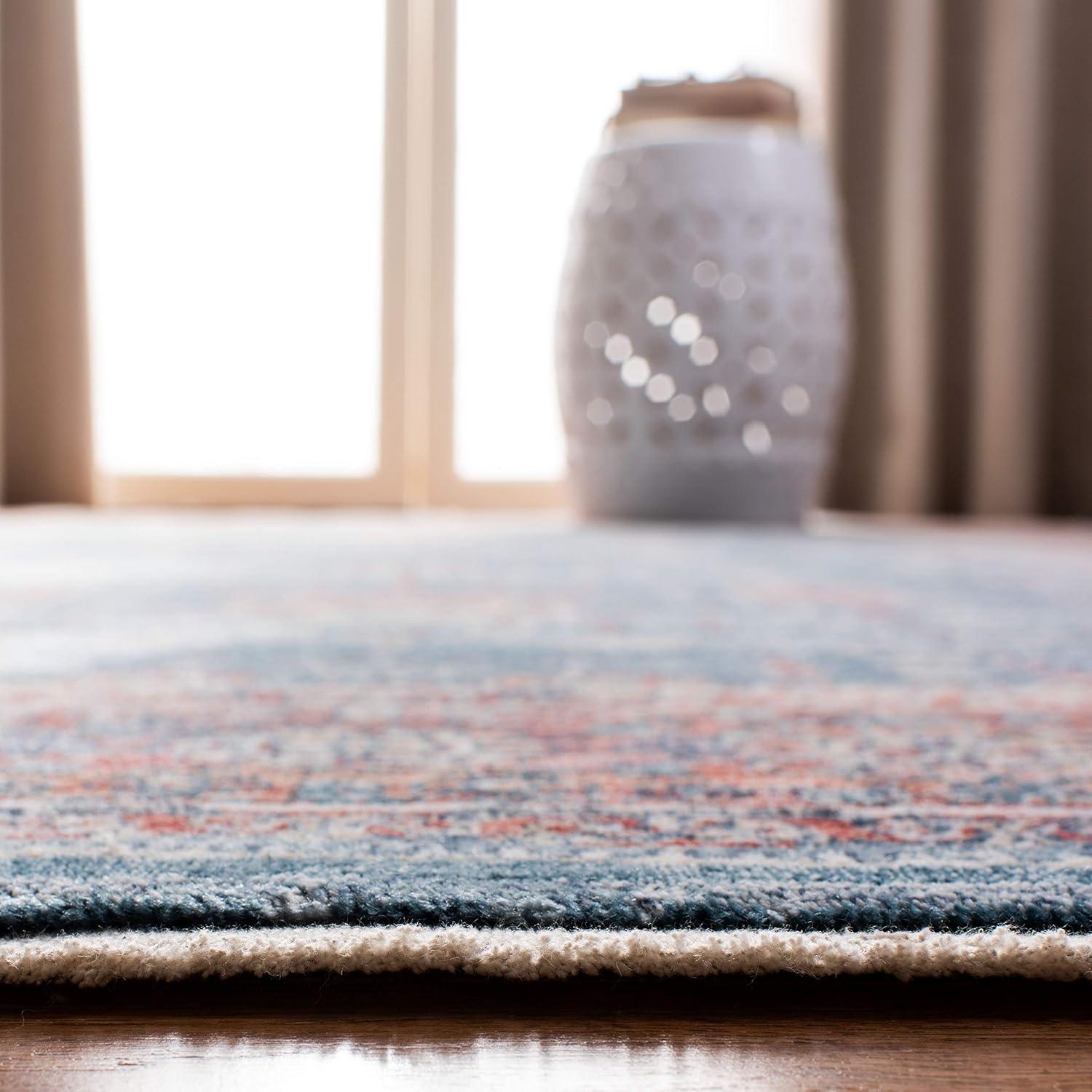 SAFAVIEH Victoria Bethanie Floral Bordered Area Rug, Navy/Red, 2'2" x 4'