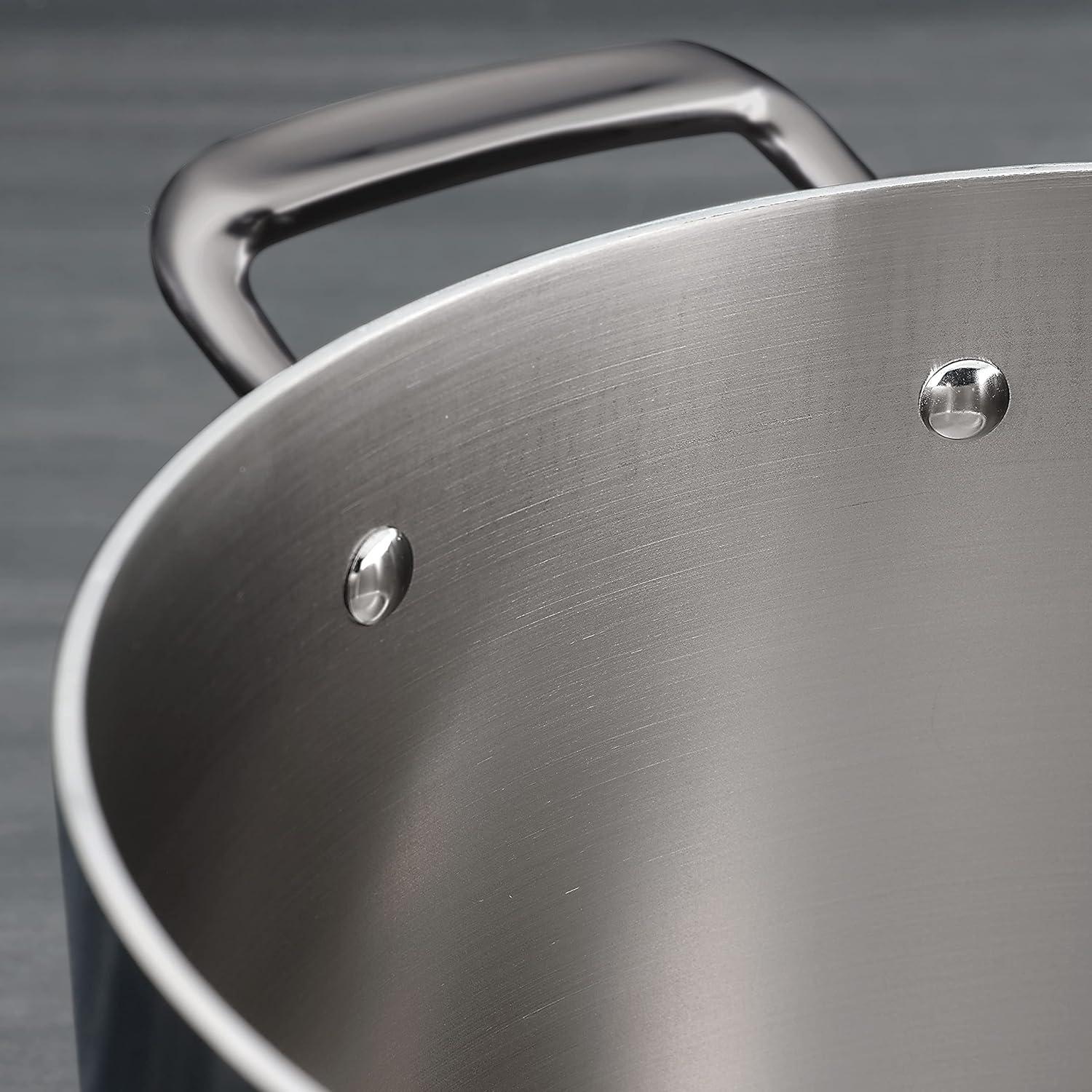 Tri-Ply Clad 4 Qt Covered Stainless Steel Sauce Pan