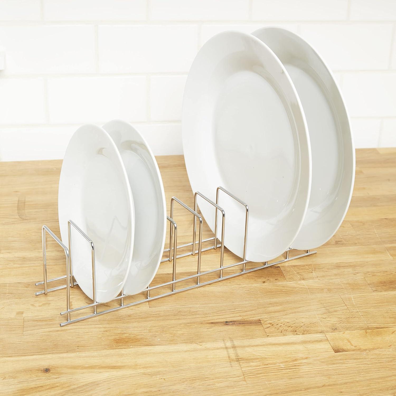 The Lakeside Collection Metal Plate Rack - Drying Dish Rack for Counter - Cabinet Eatery Organization