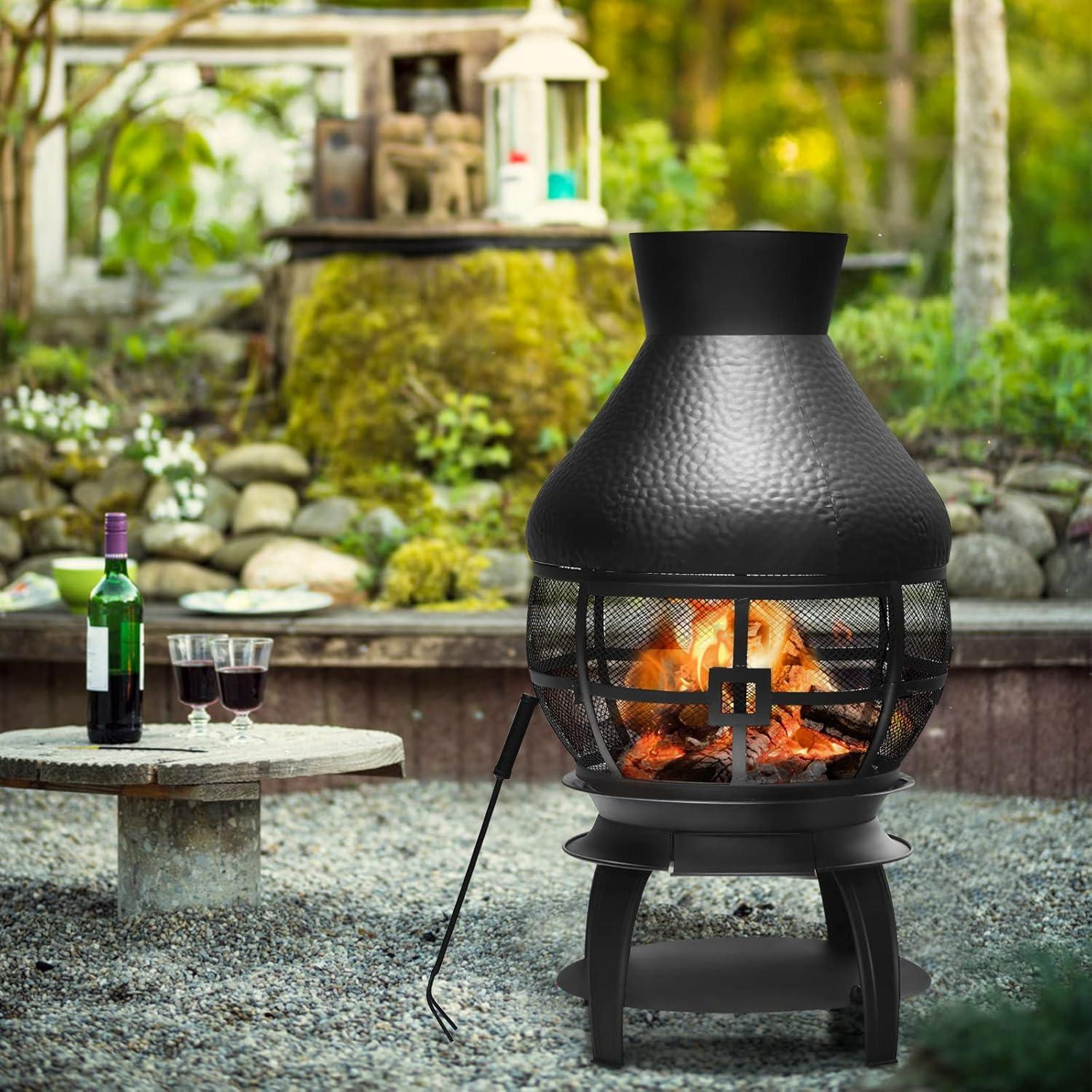 Heatmaxx Round Cast Iron Wood Burning Smokeless Chimnea