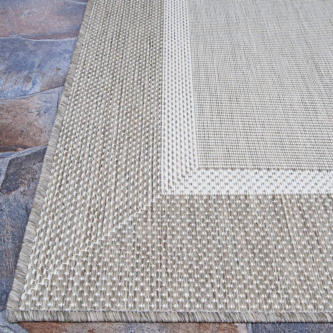 Champagne-Taupe Synthetic Rectangular 9' x 13' Easy-Care Outdoor Rug