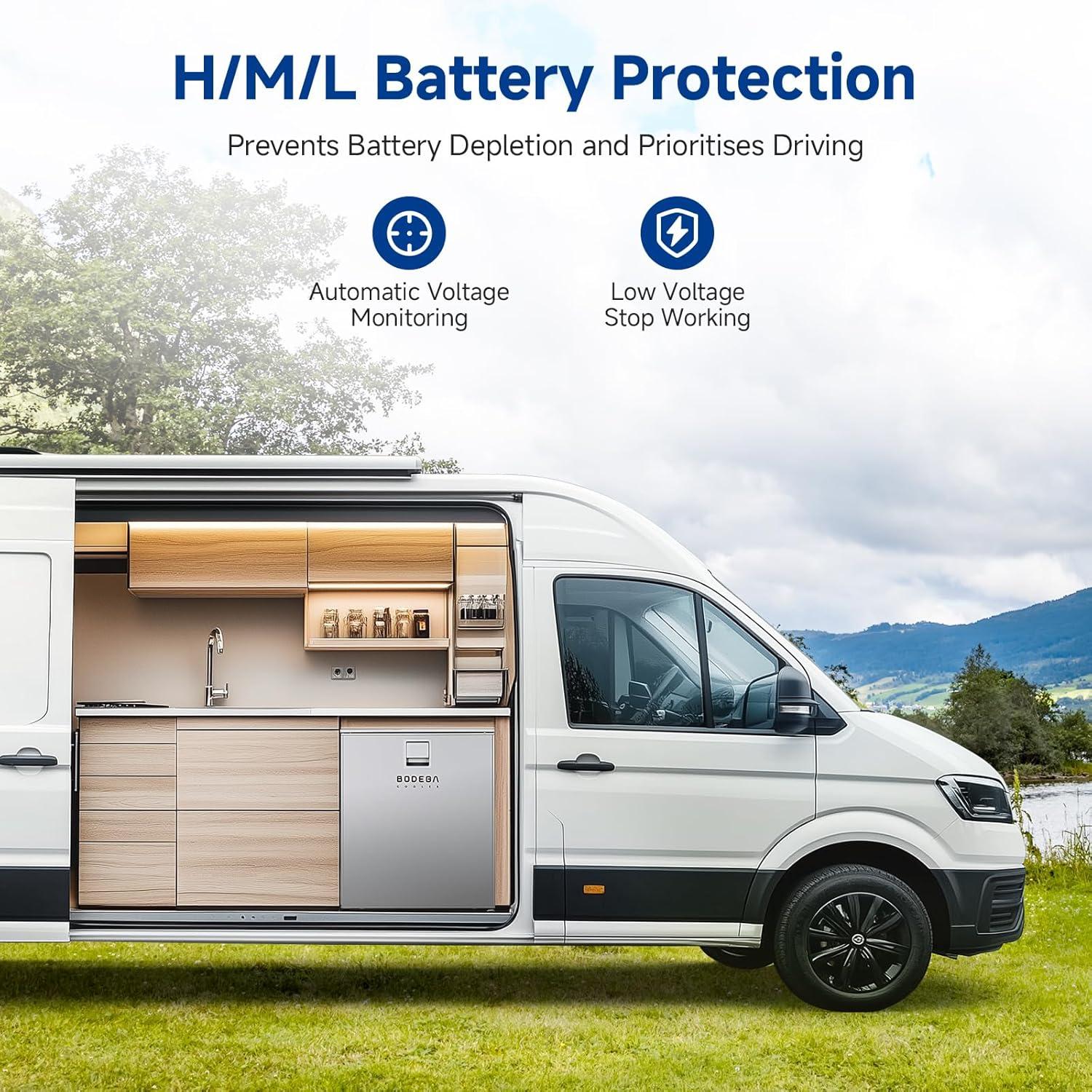 1.6 cu.ft. 45L RV Fridge and Freezer, Car Refrigerator with Lock, (-4℉-46℉) Outdoor Refrigerator in Black