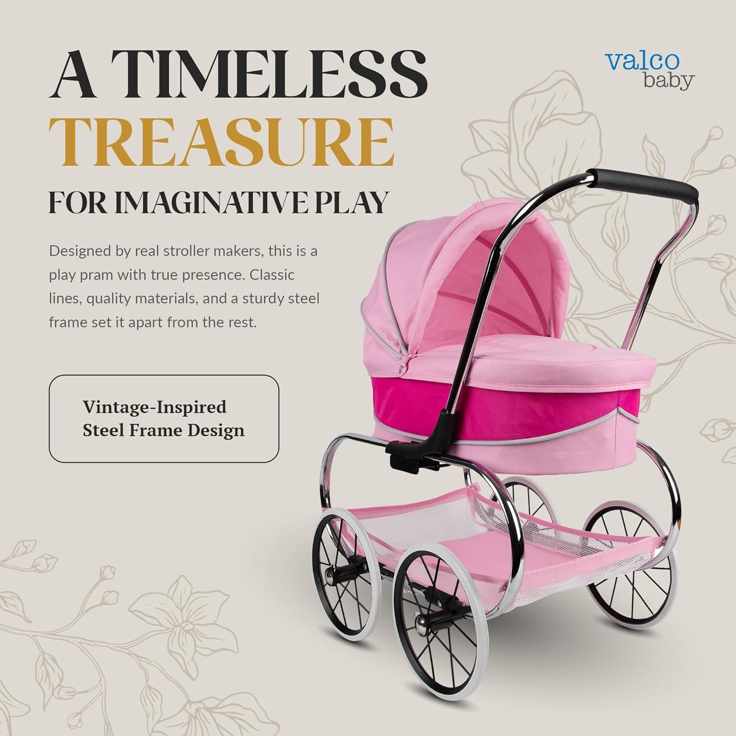 Valco Baby Princess Doll Stroller, High Quality Toy Stroller for Toddlers & Children, Excellent Holiday Gift for Realistic Pretend Play