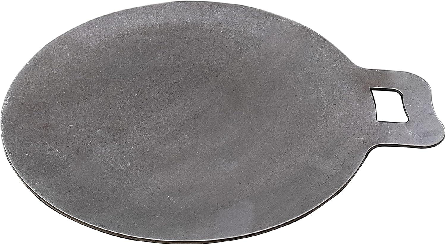 CintBllTer Iron Dosa Tawa Iron Dosa Kallu CookwareLarge Size Dosa Iron Tawa - 14 In with Handle Export Quality, Black