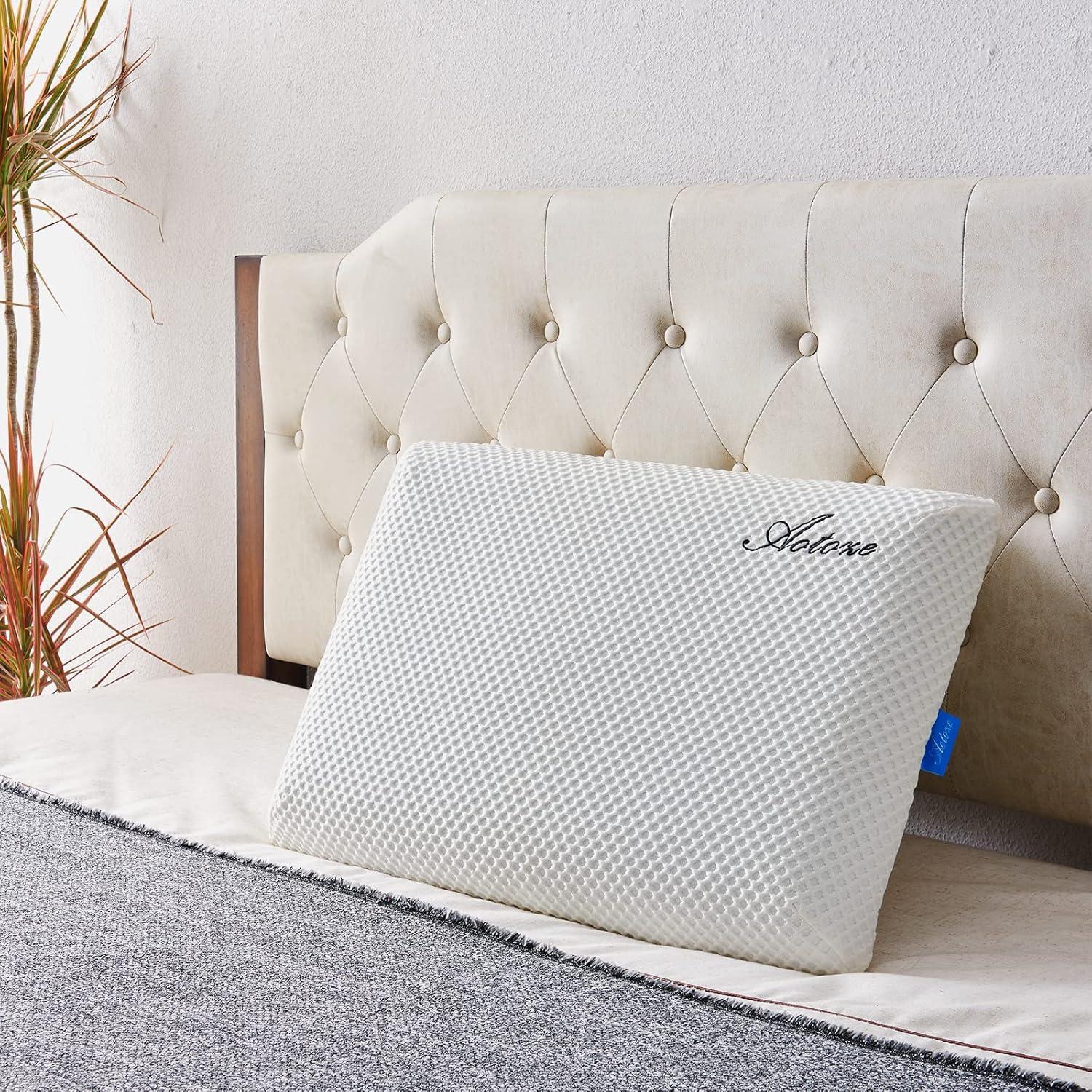 Ultra-Thin Gel-Infused Memory Foam Pillow for Stomach Sleepers