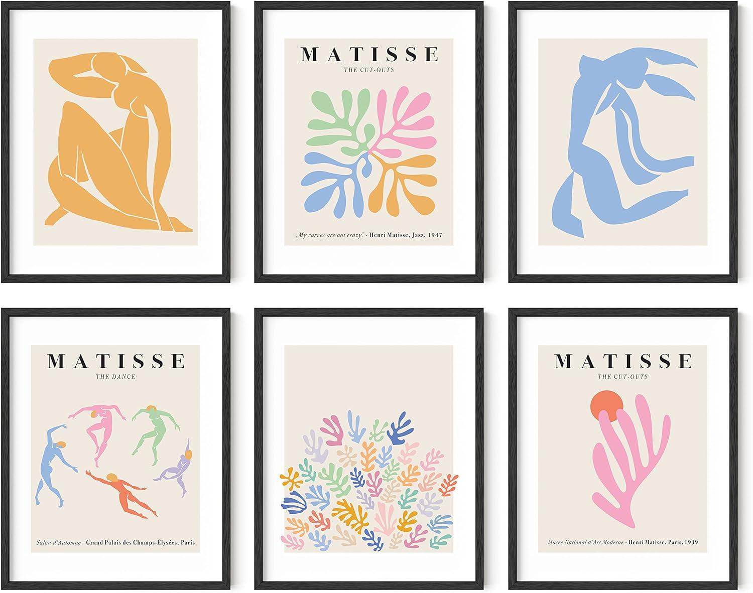 HAUS AND HUES Matisse Poster Pack, Matisse Wall Art, Matisse Poster Set, Poster Sets for Room Aesthetic, Minimalist Wall Prints, Danish Pastel Room Decor Aesthetic, Matisse Poster (Unframed, 8x10)