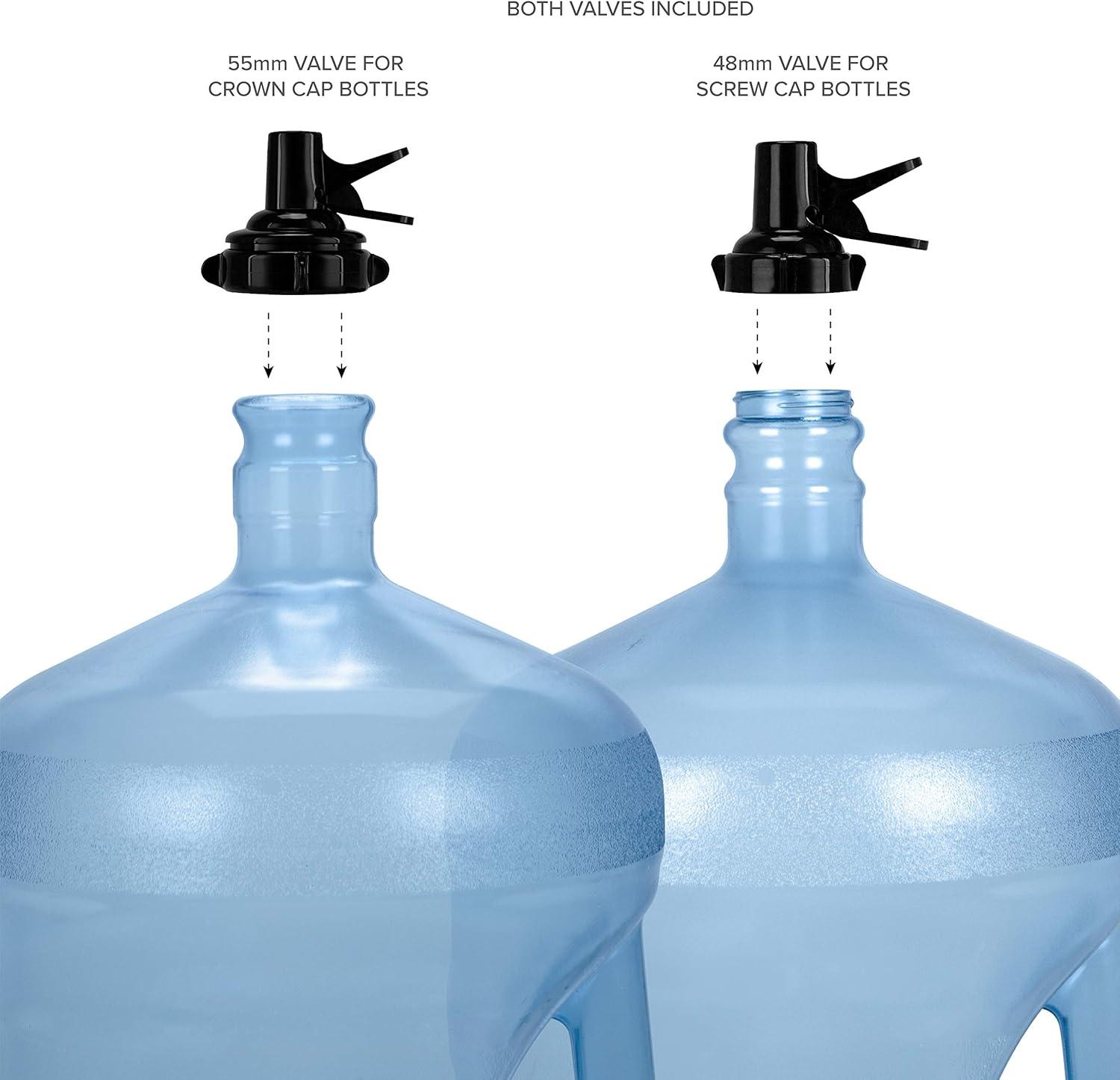 Brio Stainless Steel 3-5 Gallon Water Jug Stand with 2 Dispenser Valves, Non-Slip Water Stand with Fast Flow Water Spout