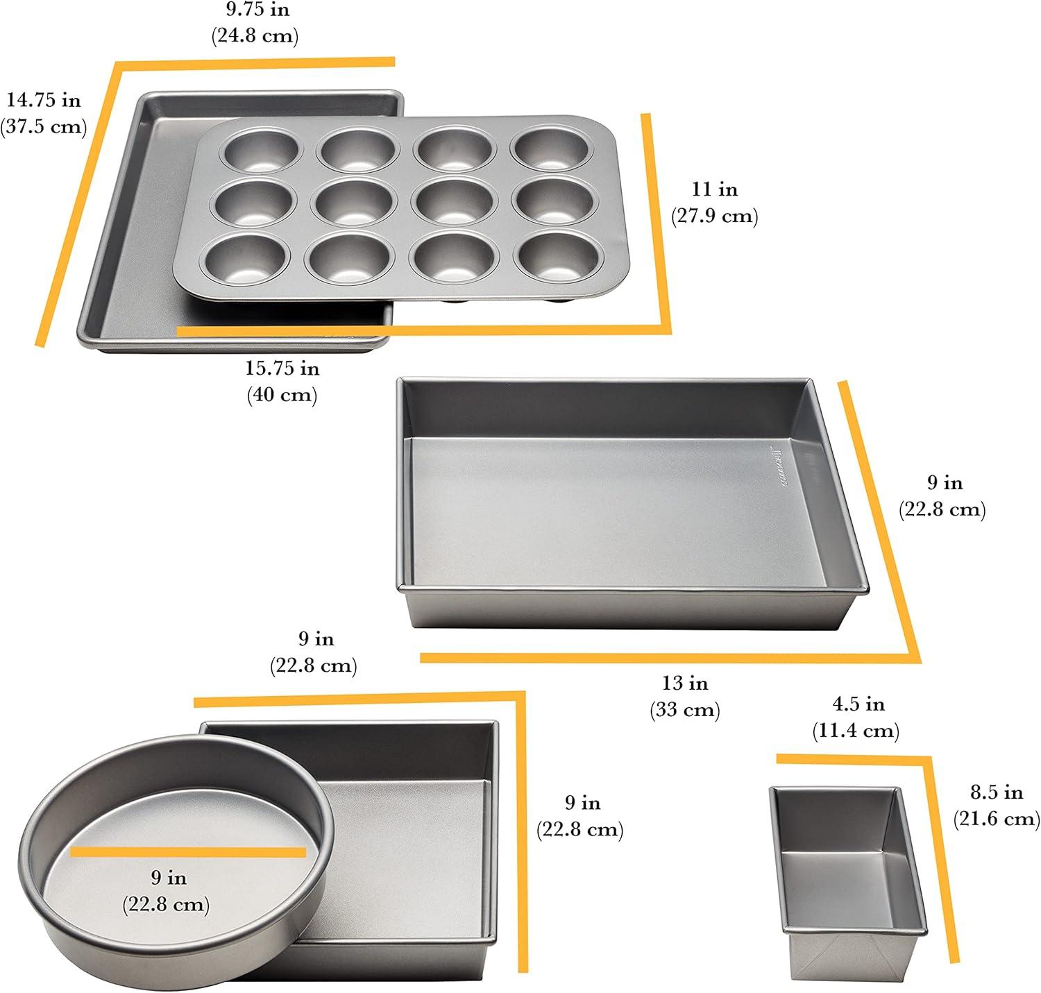 Silver Non-Stick 6-Piece Bakeware Set