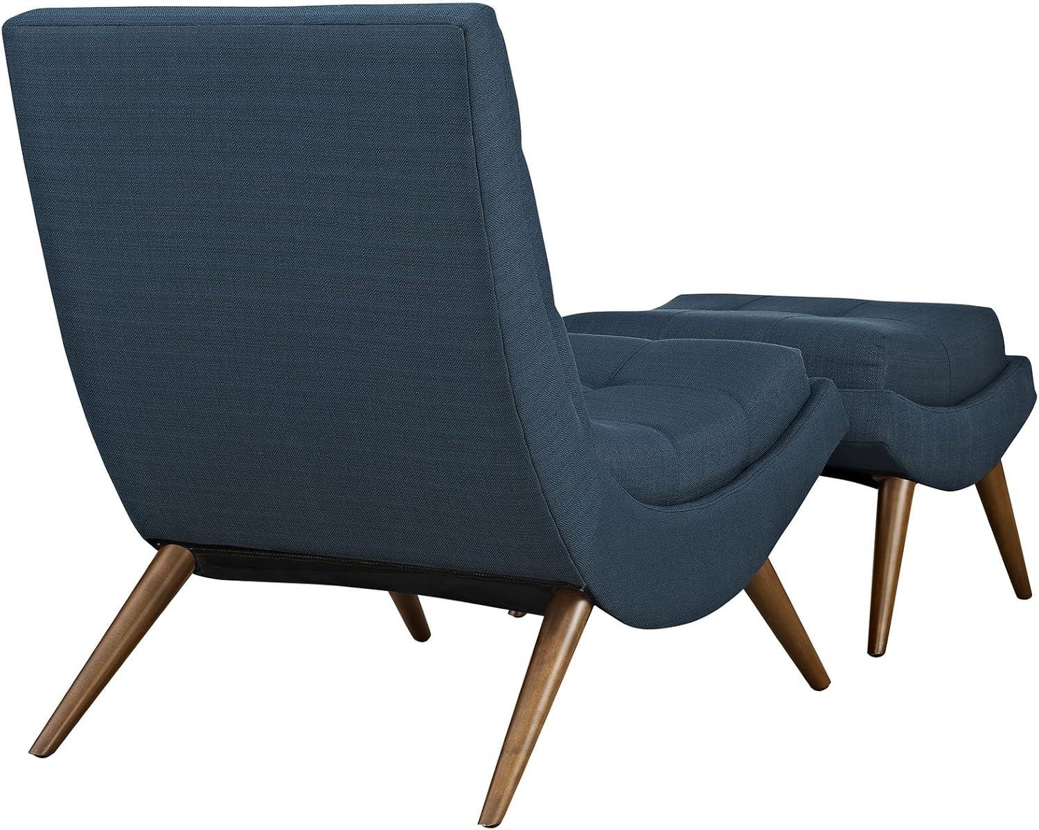 Modway Ramp Mid Century Fabric Lounge Chair Set