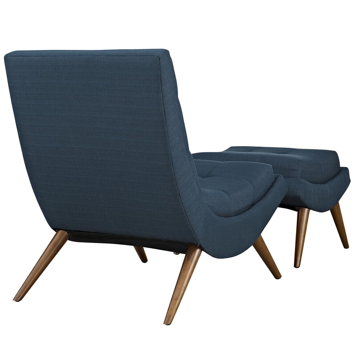 Modway Ramp Mid Century Fabric Lounge Chair Set