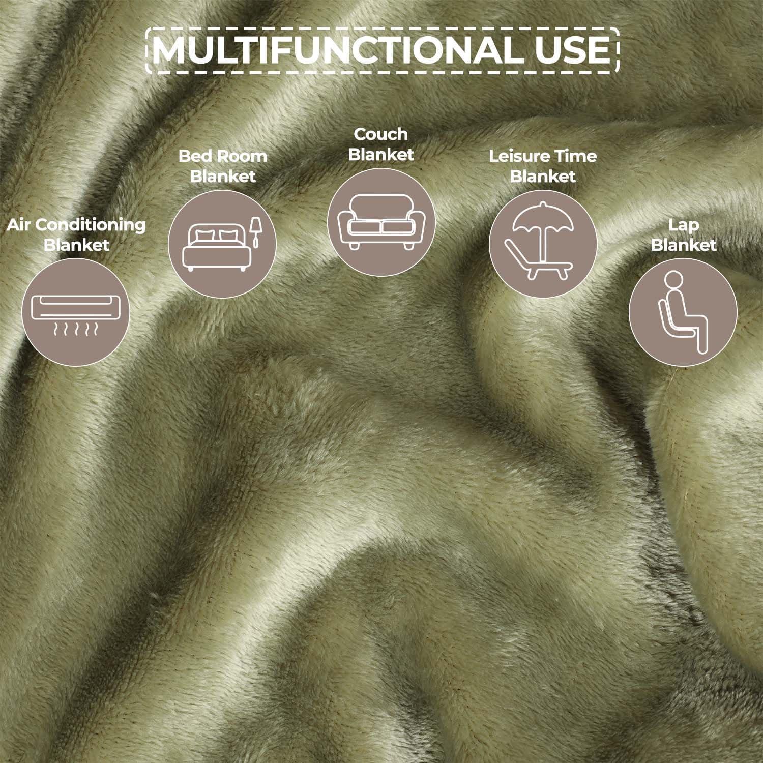 Superior Superior Polka Dots or Solid Fleece Plush Blanket Medium Weight Fluffy Soft Decorative Bedding