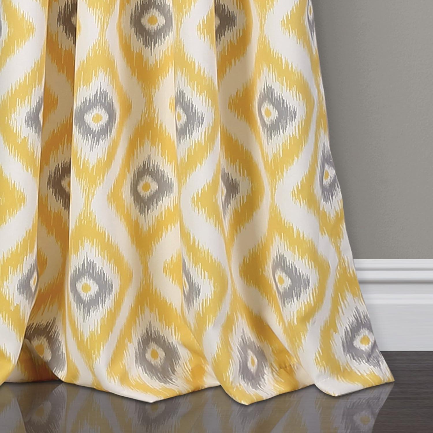 Lush Decor Diamond Ikat Polyester Semi Sheer Curtain Pair (Set of 2)