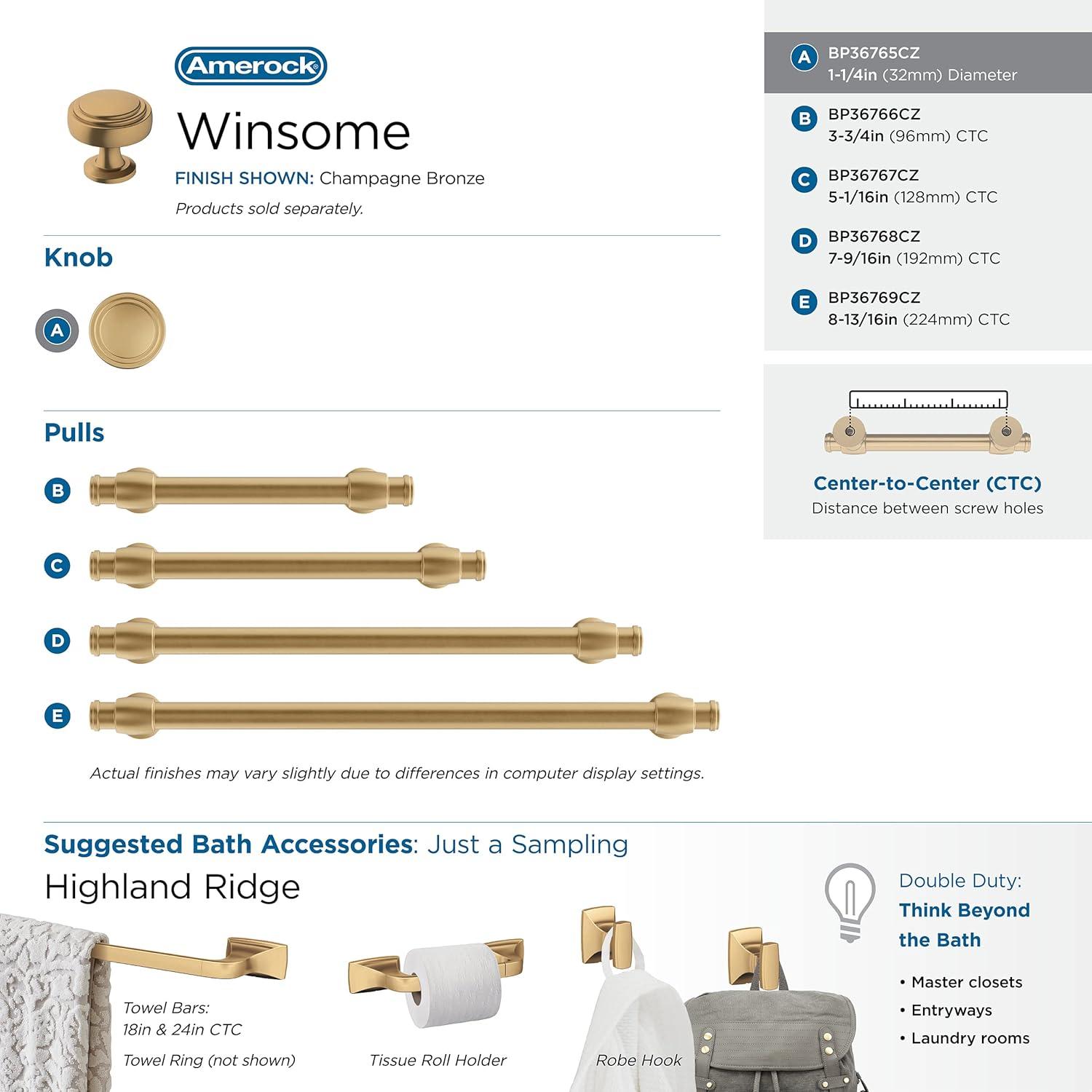 Winsome 1 1/4" Diameter Round Knob