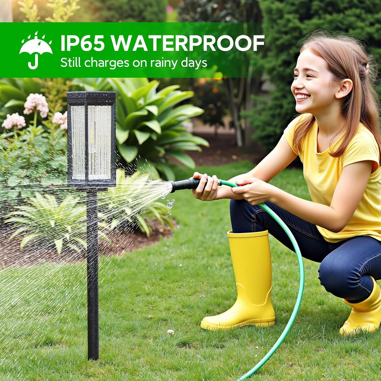 ELECLINK Solar Pathway Lights Outdoor, 2 Pack Upgraded Solar Lights Outdoor Waterproof, Bright Up to 15 Hrs Auto On/Off Garden Light for Yard Patio Lawn Path Walkway Driveway Outside Decor KEF16