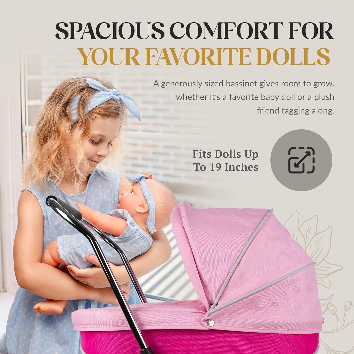 Valco Baby Princess Doll Stroller, High Quality Toy Stroller for Toddlers & Children, Excellent Holiday Gift for Realistic Pretend Play