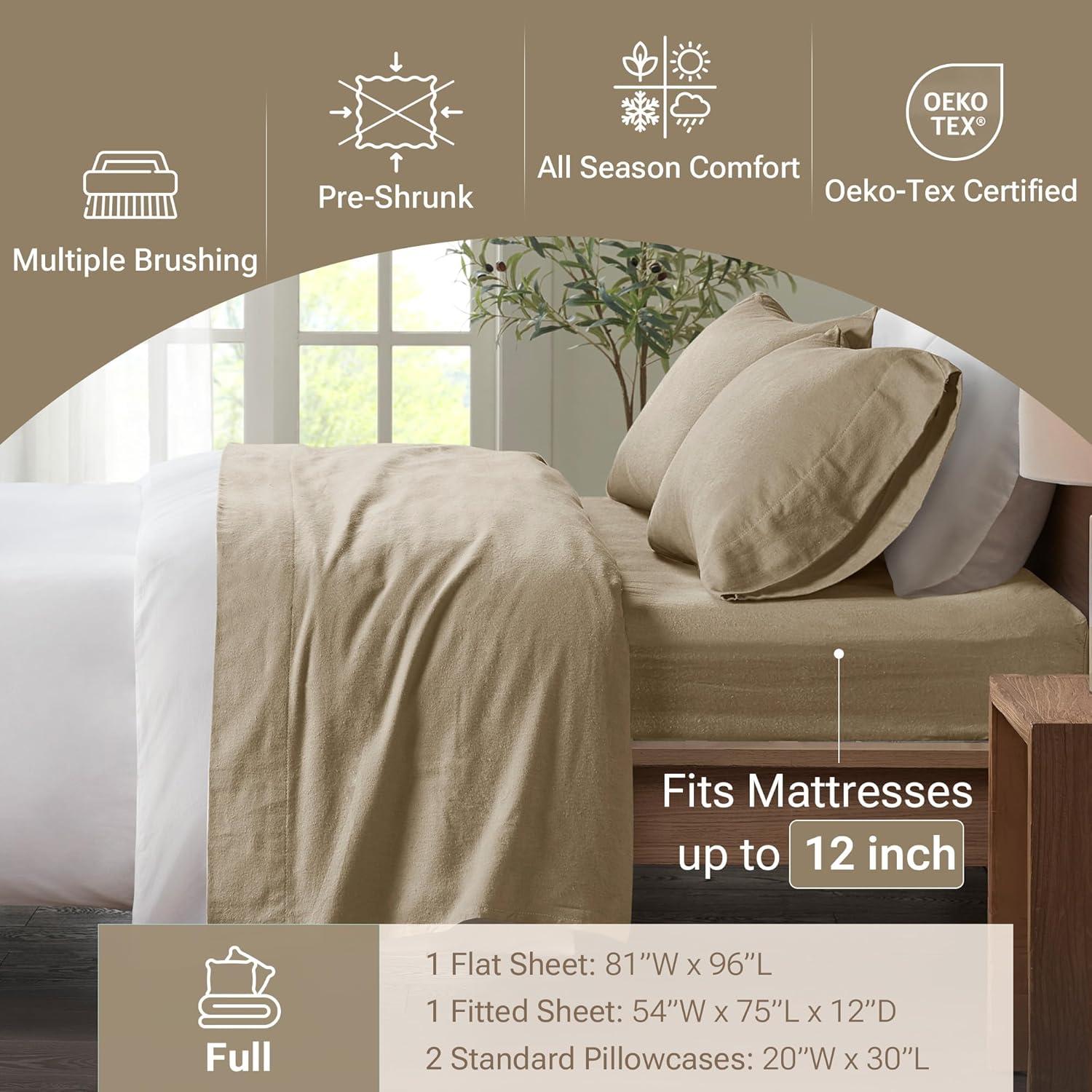 Madison Park Cozy Flannel 100% Cotton Sheet Set