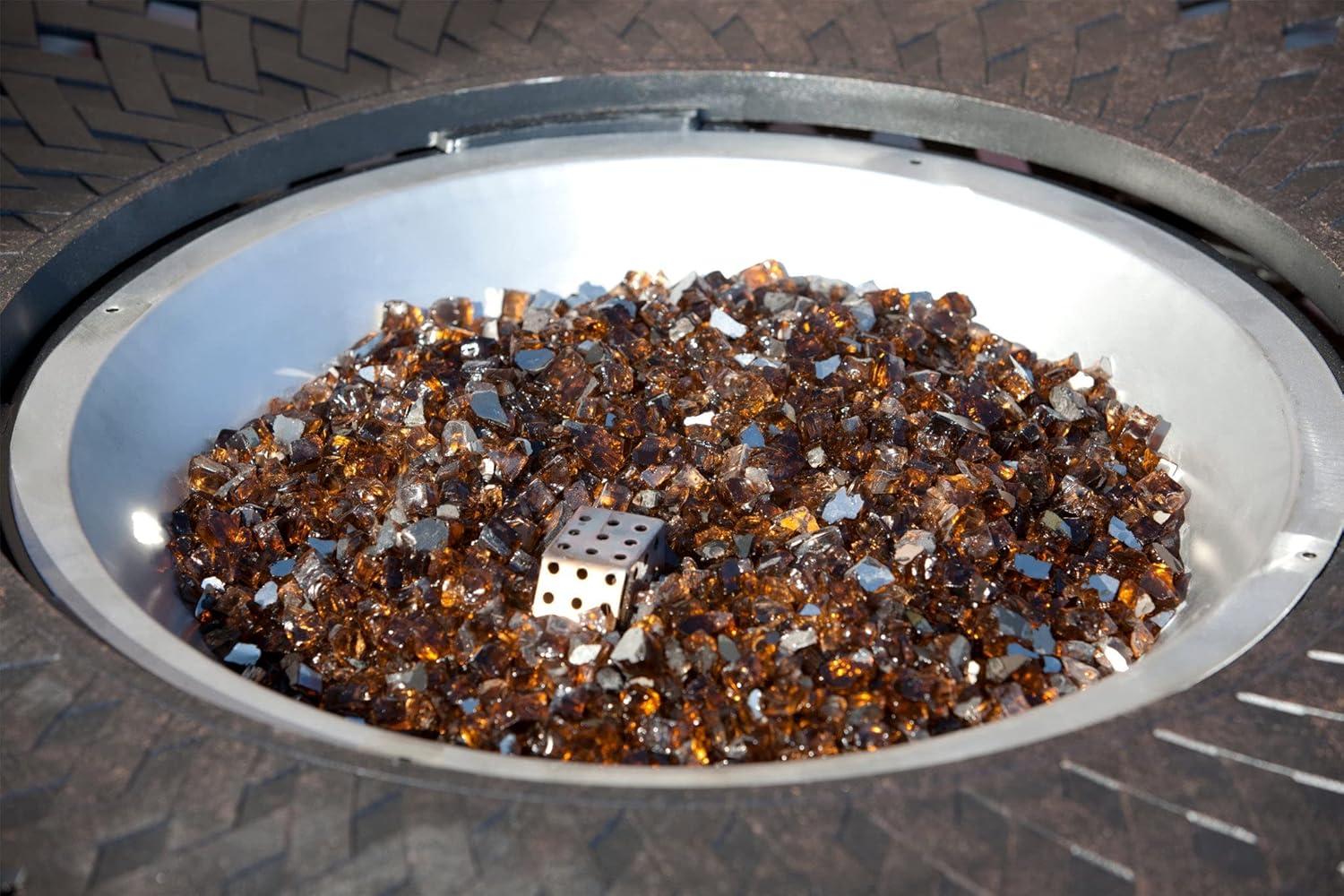 Fire Sense Fire Sense Premium Sparkling Reflective Tempered Fire Glass for Fire Pits Easy to Install-10 Lbs Crystal Clear