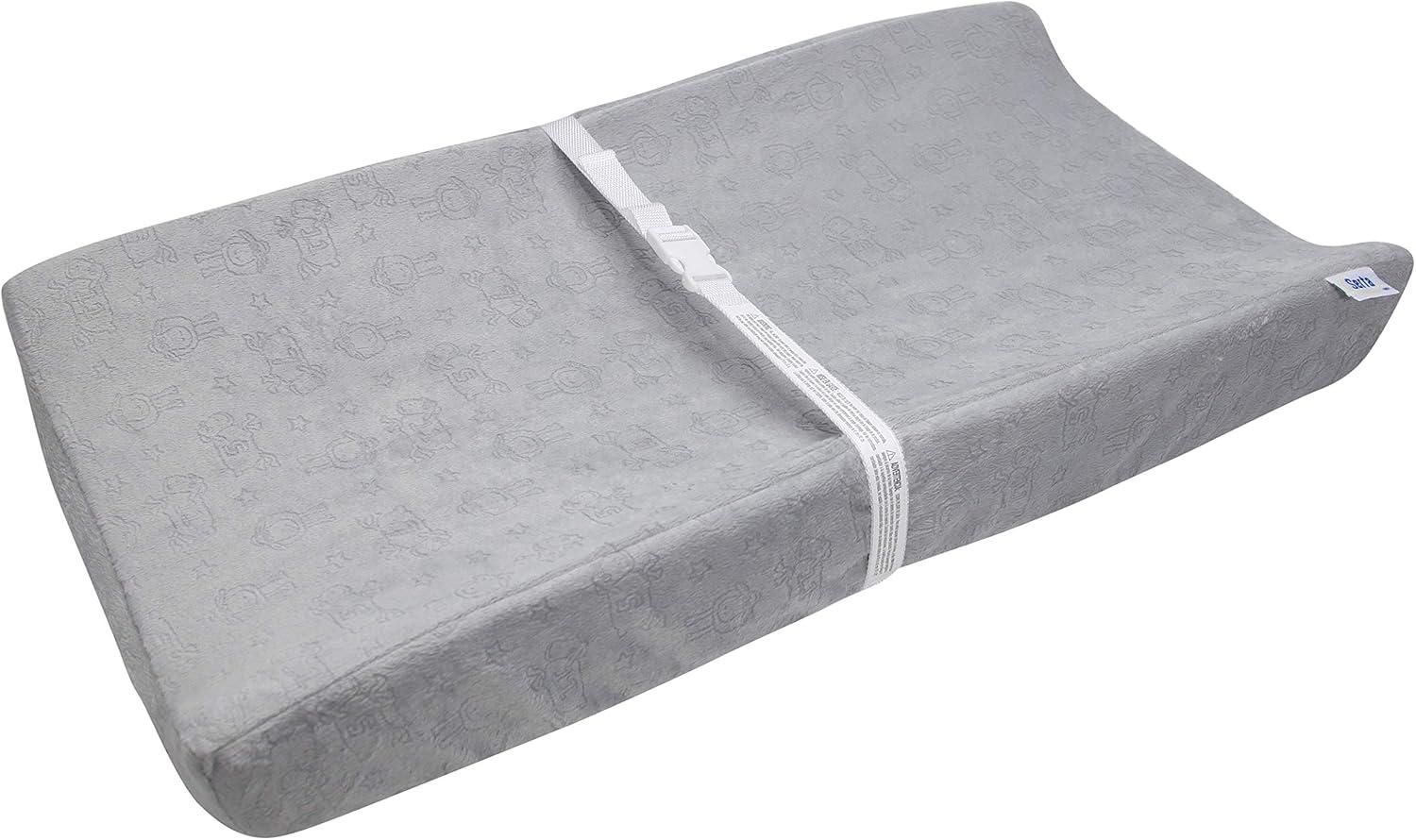 Serta Perfect Sleeper Contoured Changing Pad with Plush Cover, Grey