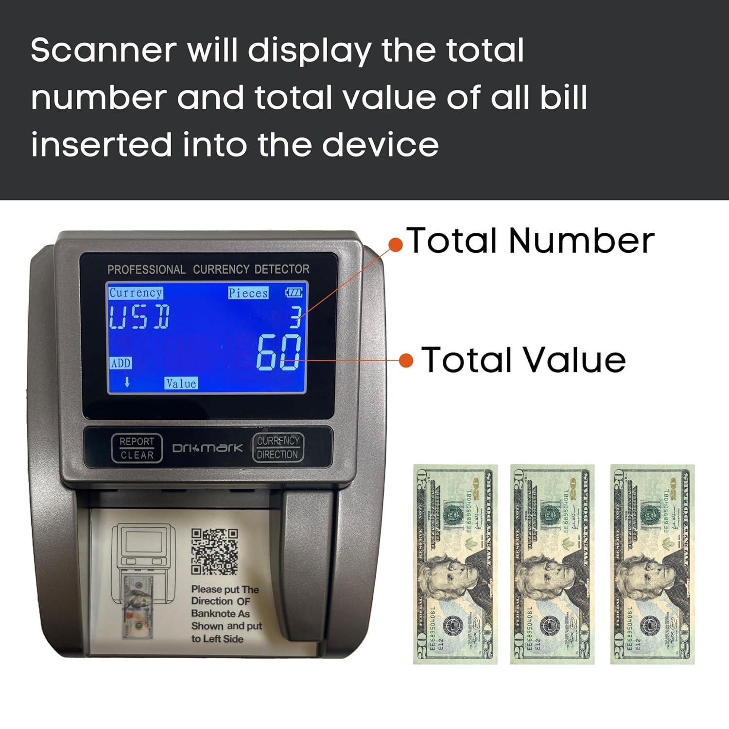 Compact Black Counterfeit Detector Machine with LCD Display