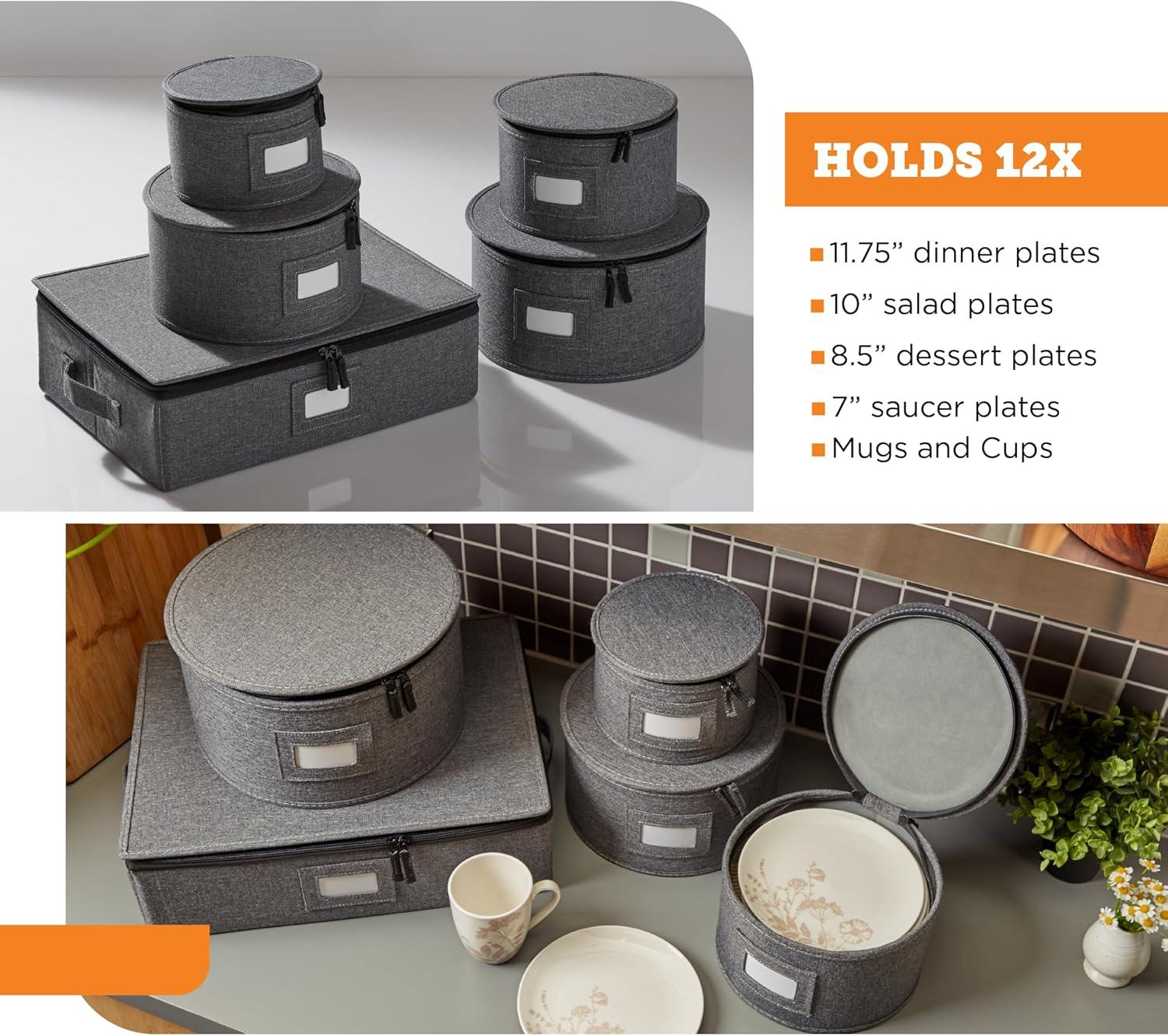 China Storage Containers, Containers for Organizing, Hard Shell Case, Felt Plate Dividers, Moving Supplies, Storage Box, Wine, Dishes, Glasses Storage, Charger Plates Storage Containers