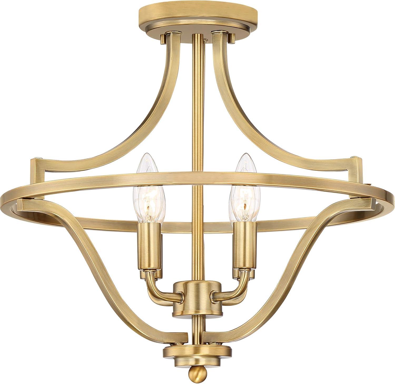 Quoizel Lighting Harvel 4 - Light Semi-Flush Mount in  Weathered Brass