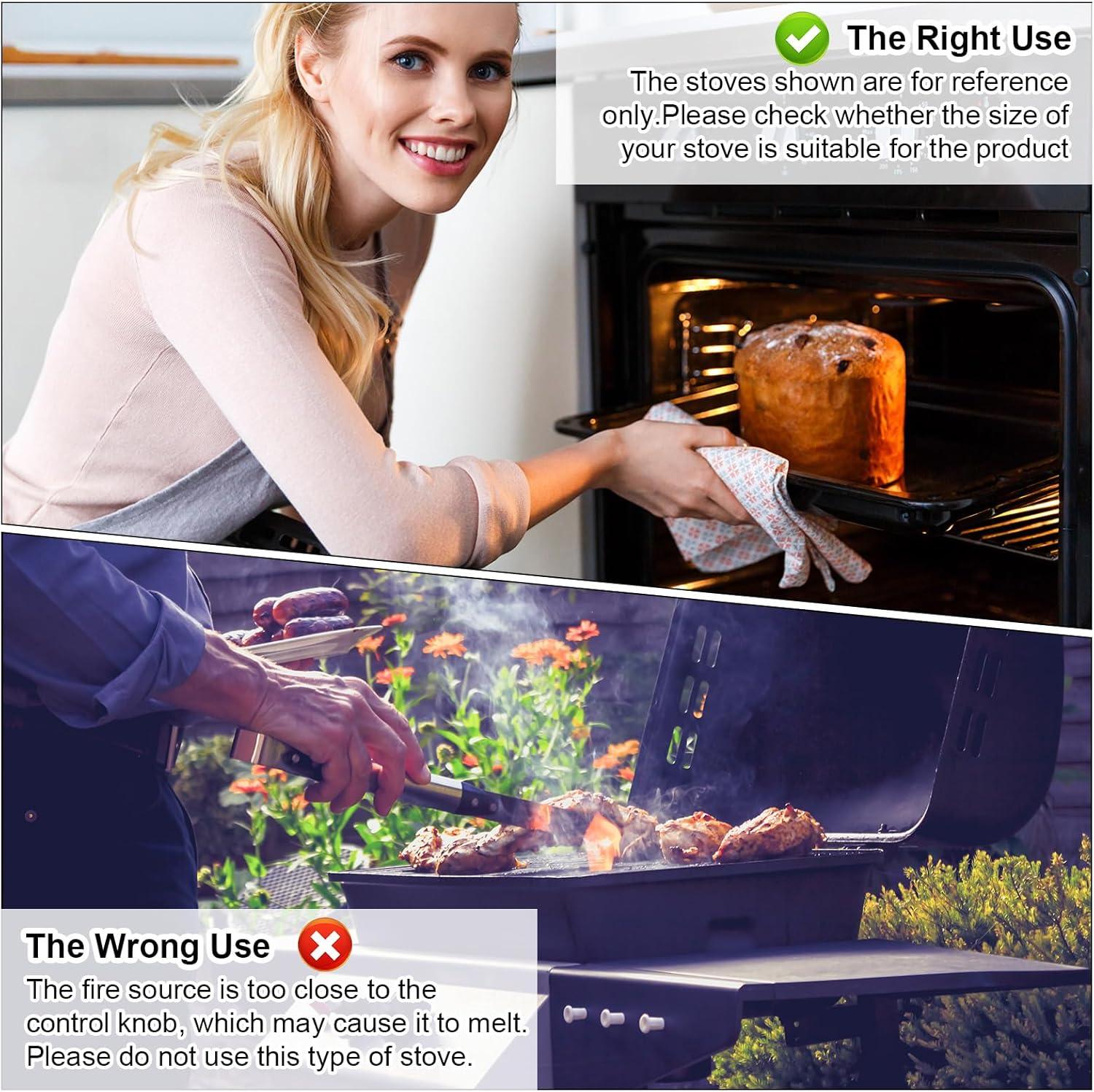 Myenne 4 Pack Oven Control Switch Knobs With 12 Adapters Universal Stove Knobs Replacements Burner Range Knobs For Oven Stove Range Black