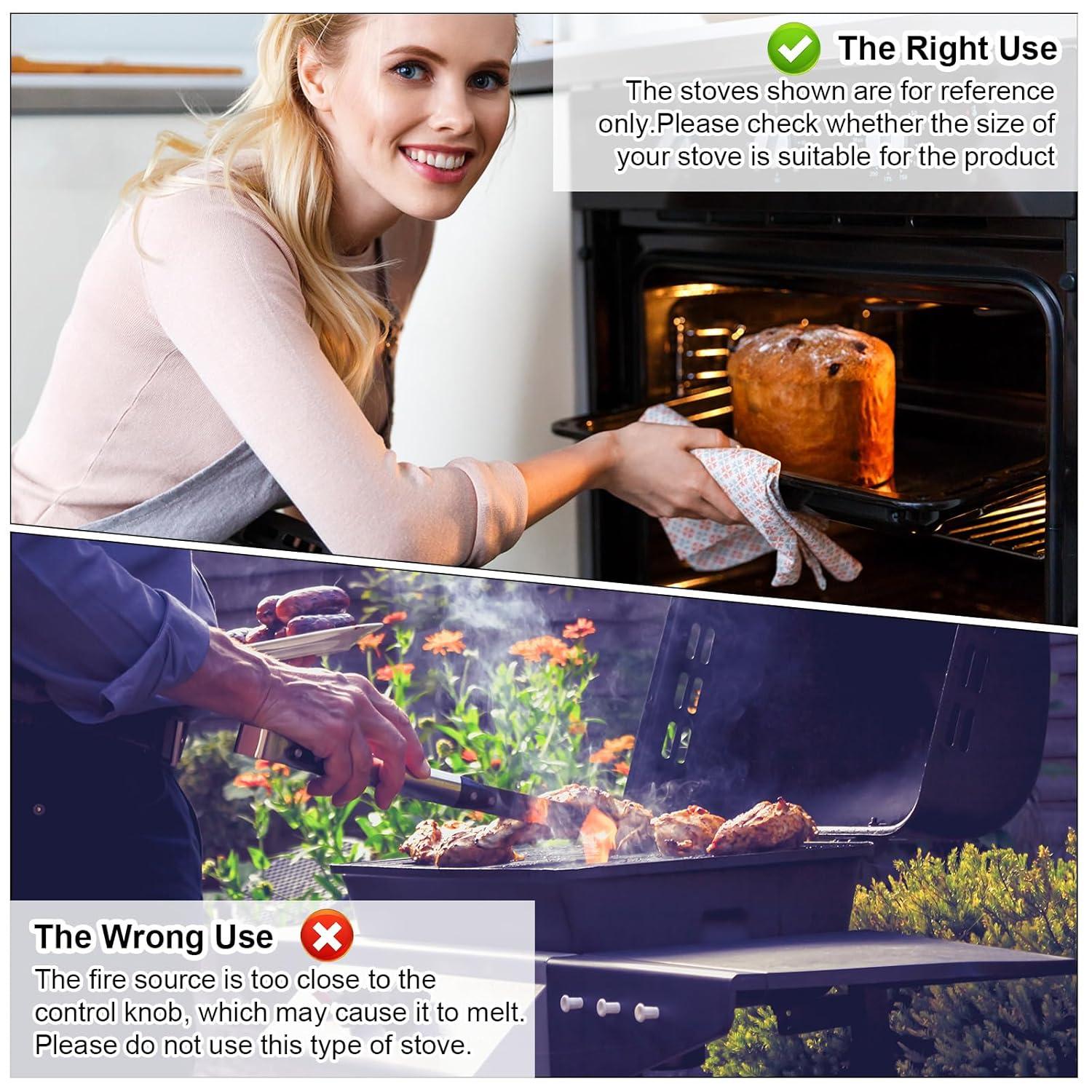 Myenne 4 Pack Oven Control Switch Knobs With 12 Adapters Universal Stove Knobs Replacements Burner Range Knobs For Oven Stove Range Black