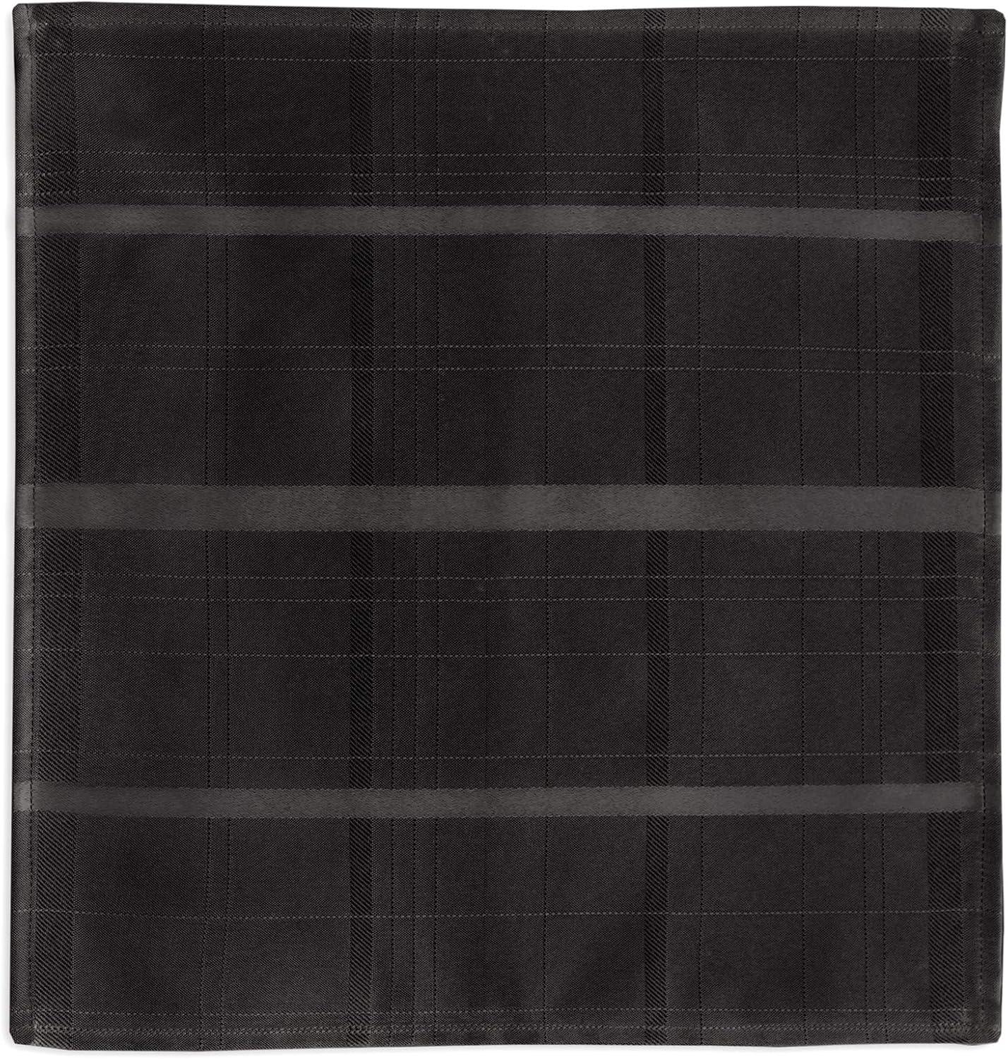 Black Plaid Polyester Napkin Set of 4 - 17" x 17"