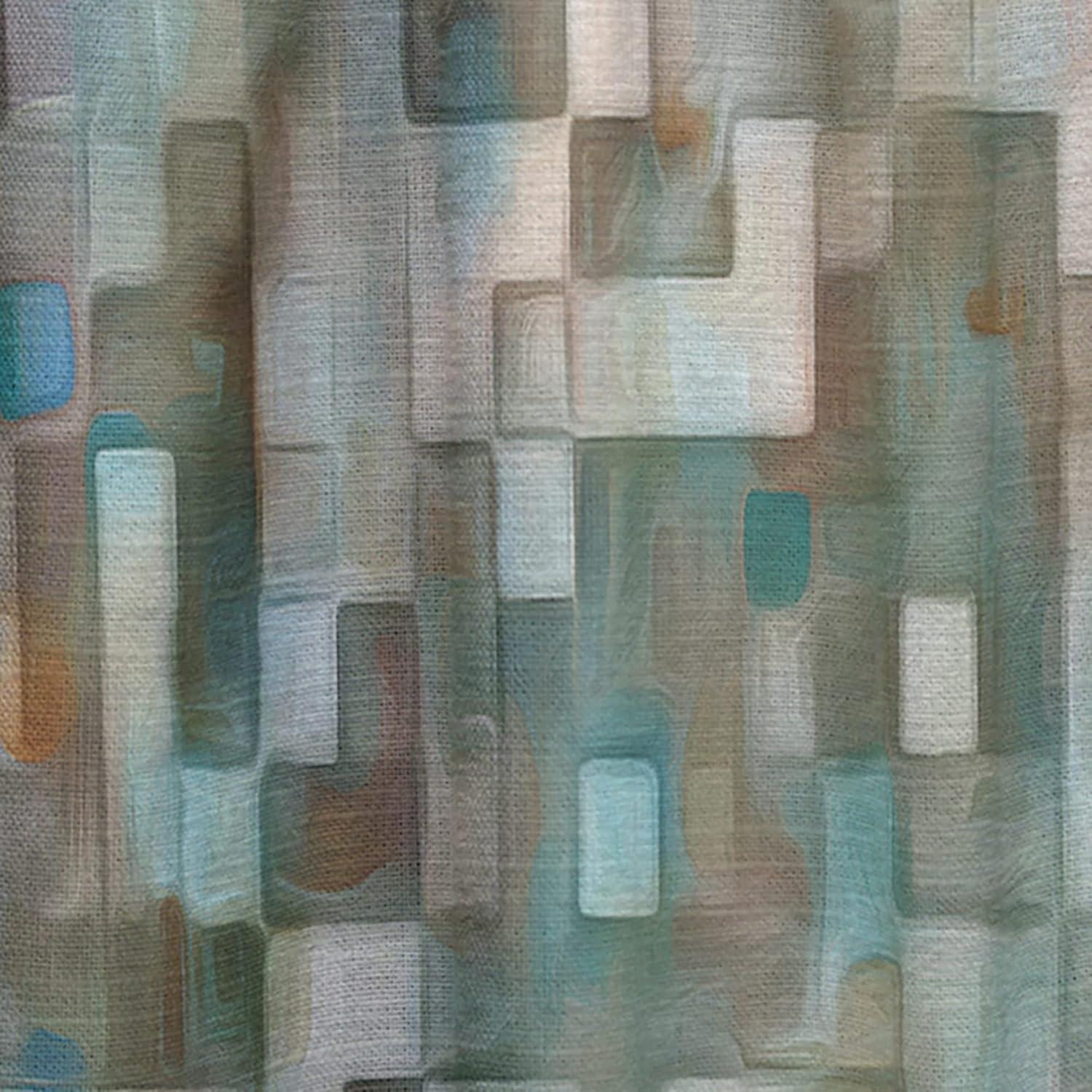 Designart 'Abstract Blue Blocked' Nautical & Coastal Curtain Panel