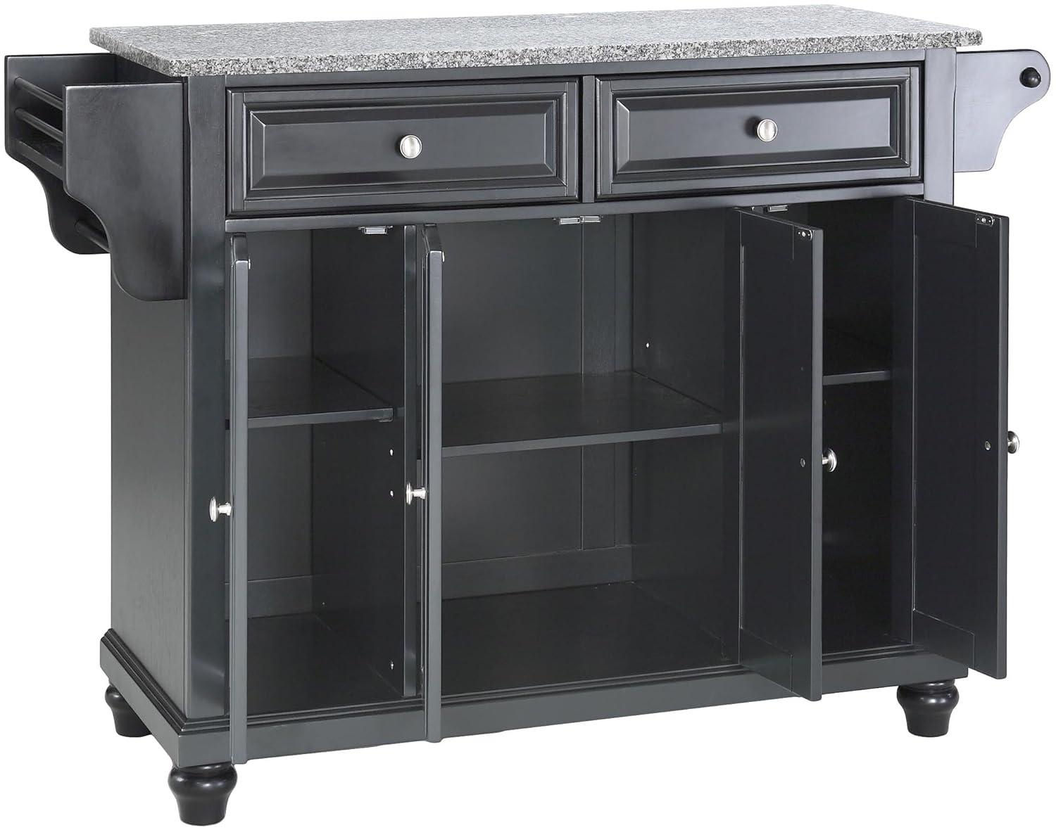 Crosley Furniture Cambridge Wood Kitchen Island in Mahogany/Gray