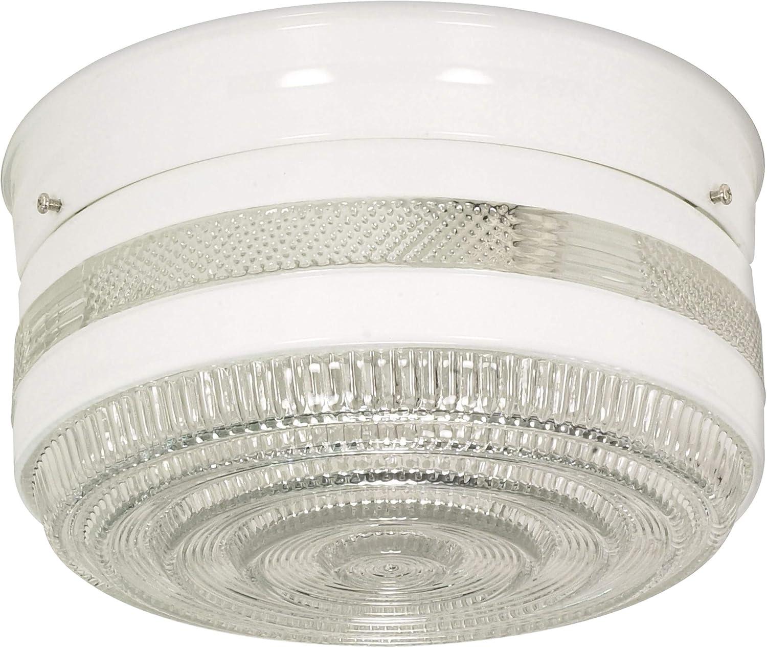 Nuvo Lighting 2 Light - 10" - Flush Mount - Large Crystal / White Drum