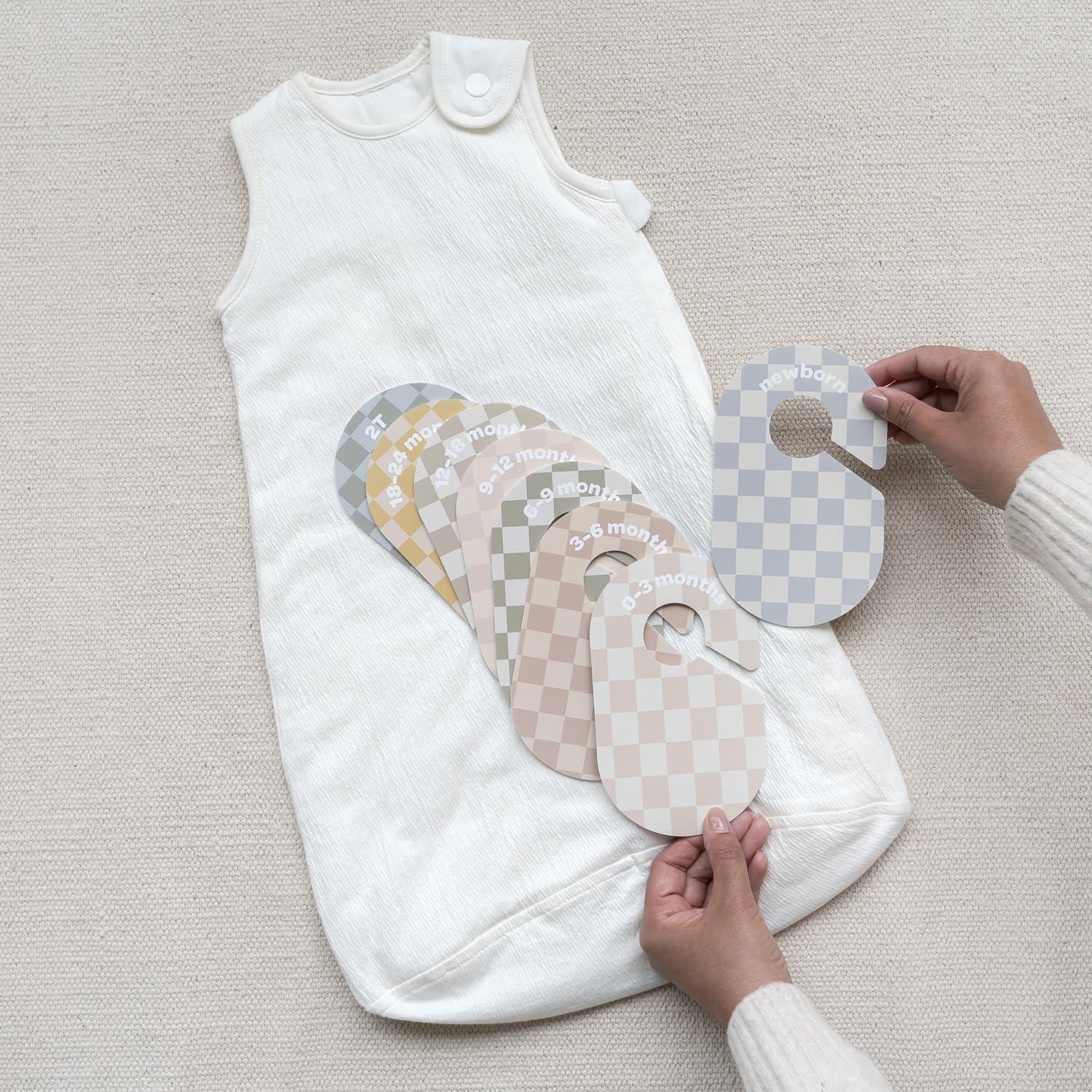 3 Sprouts 3 Sprouts Baby Closet Dividers (Newborn To 24 Months) – Pack Of 8 - Checkerboard