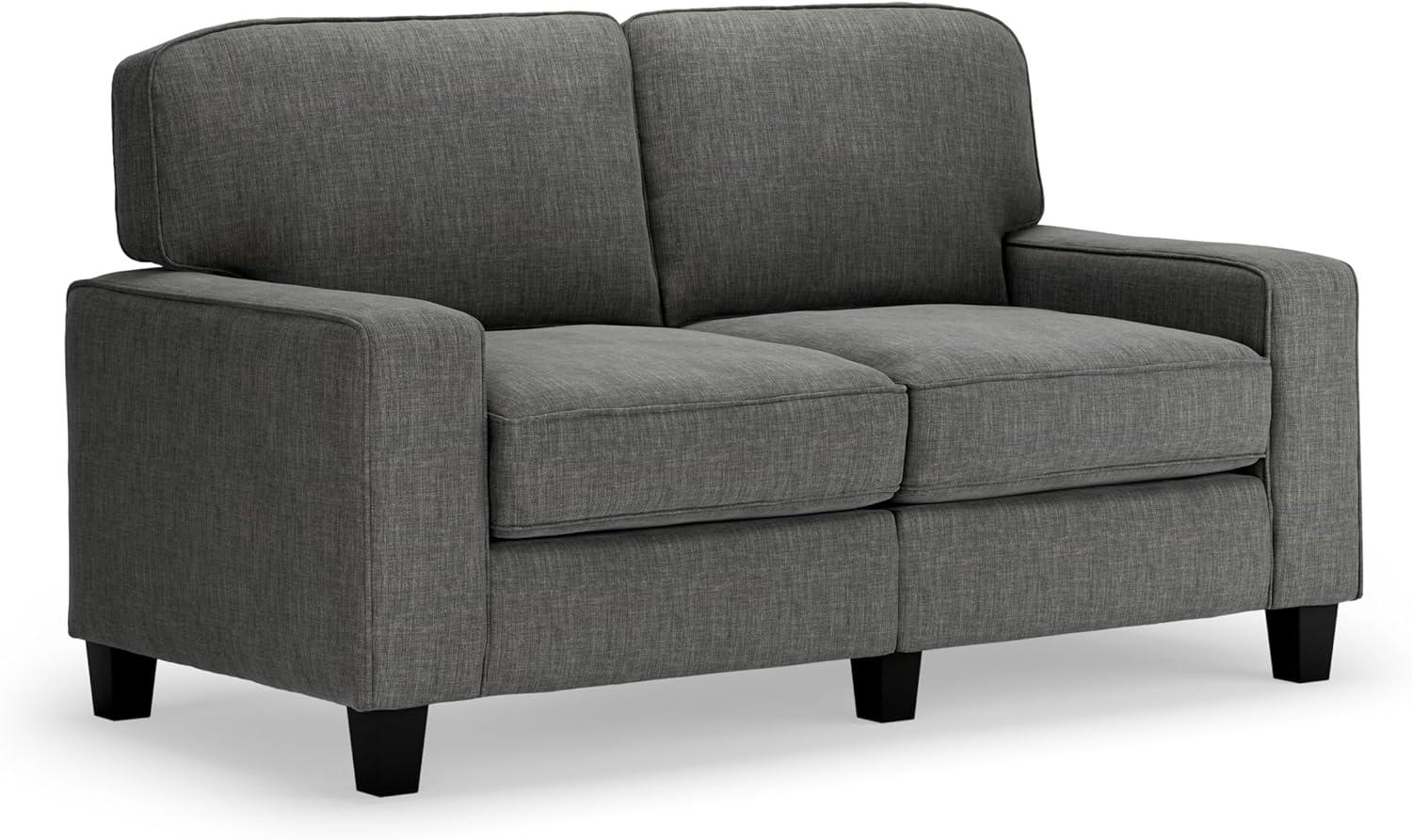 Serta Palisades 61" Track Arm Sofa, Easy Care Fabric, Soft Pillow Back, Pocket Coil Seat Cushions