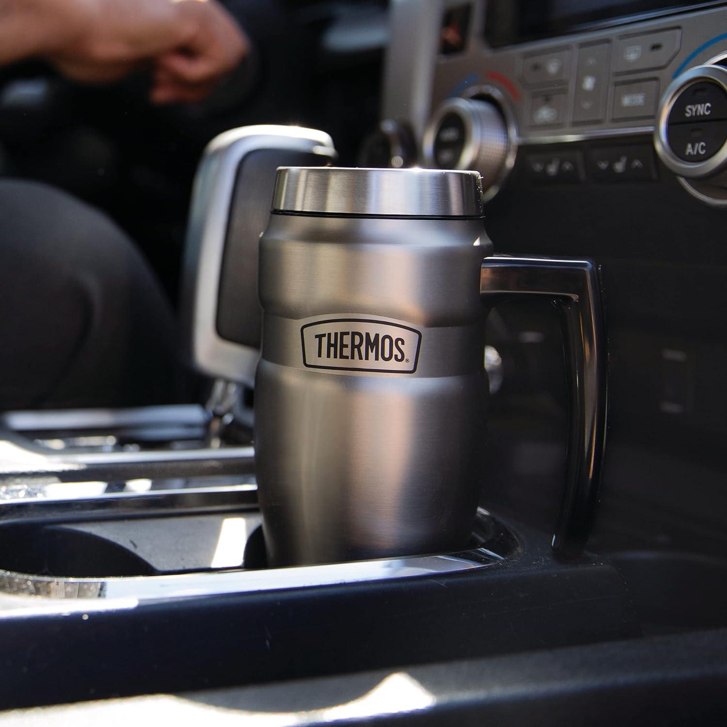 Thermos Matte Gray Stainless Steel 16 oz Travel Mug