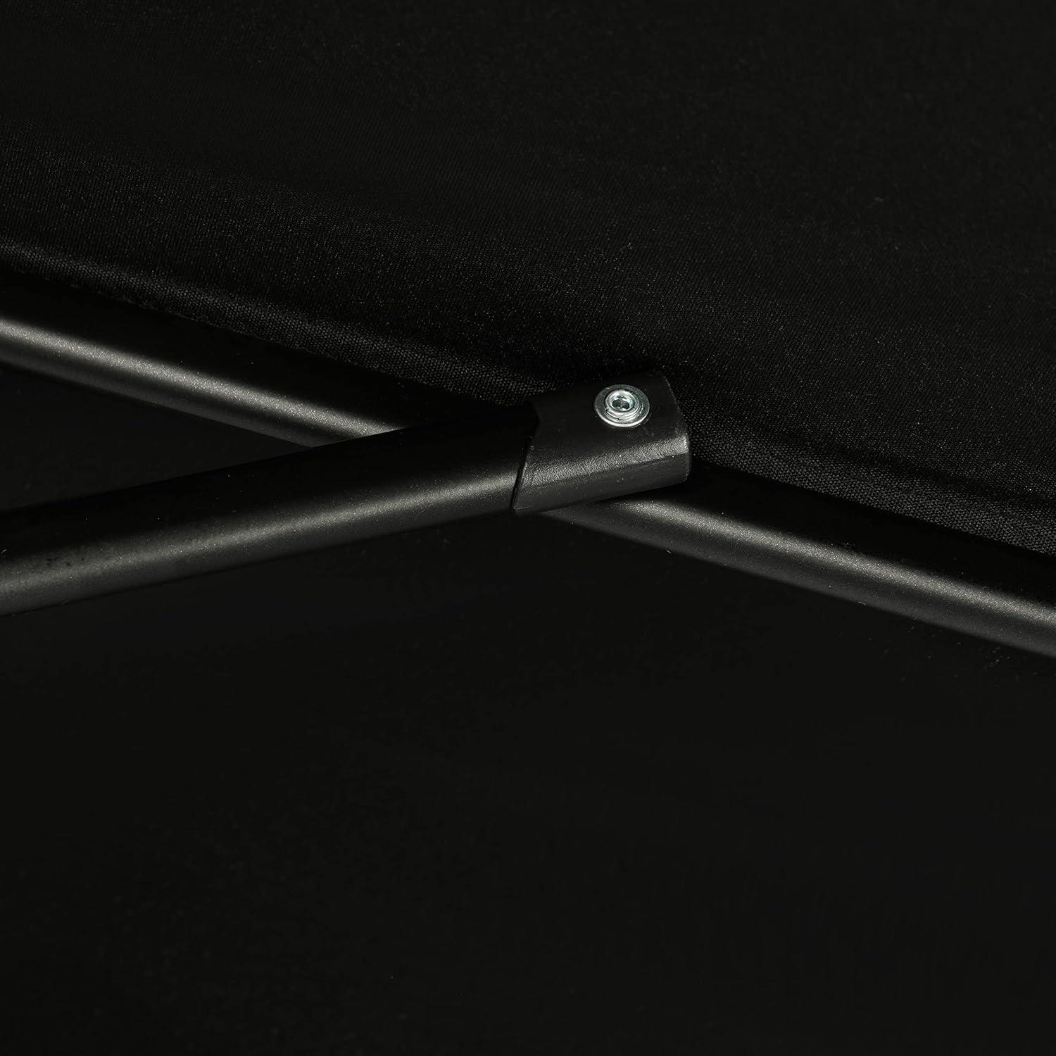 9' x 4.5' Lanai Half Patio Umbrella Black - Island Umbrella: Steel Frame, Water & UV Resistant