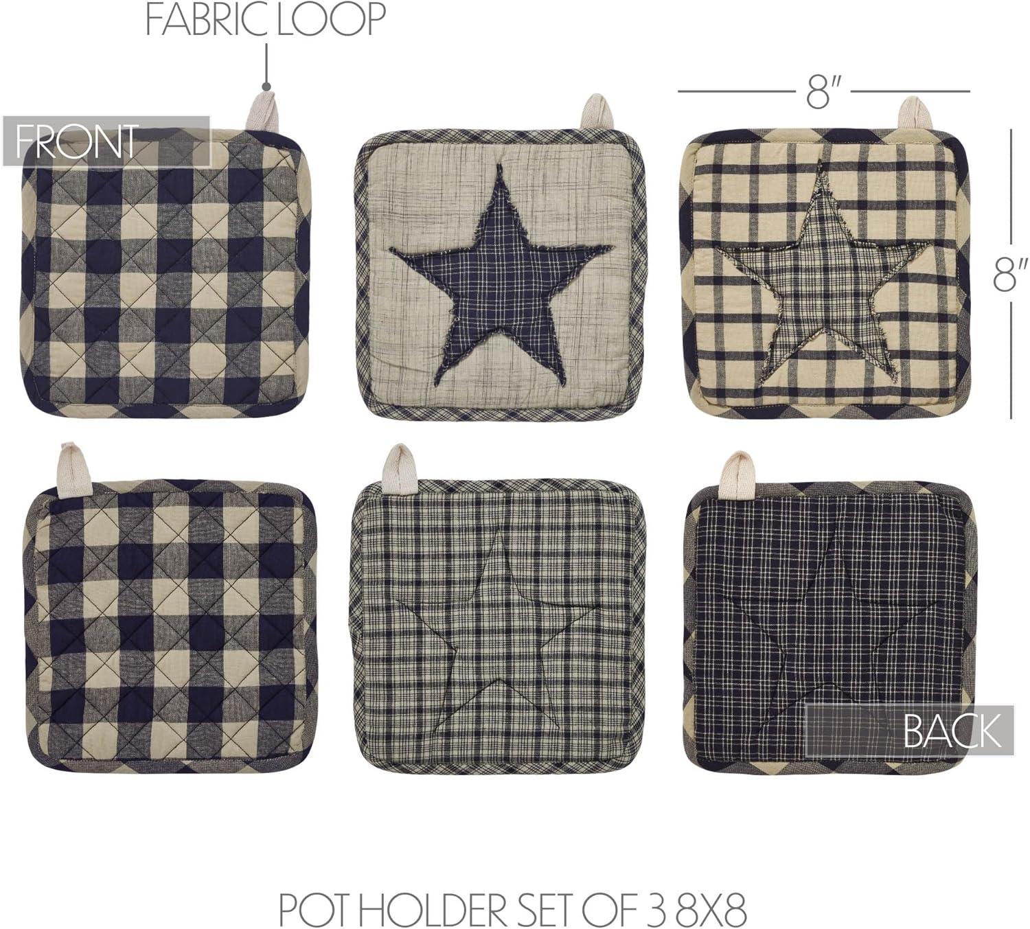 VHC Brands My Country Patchwork Cotton Pot Holder Set