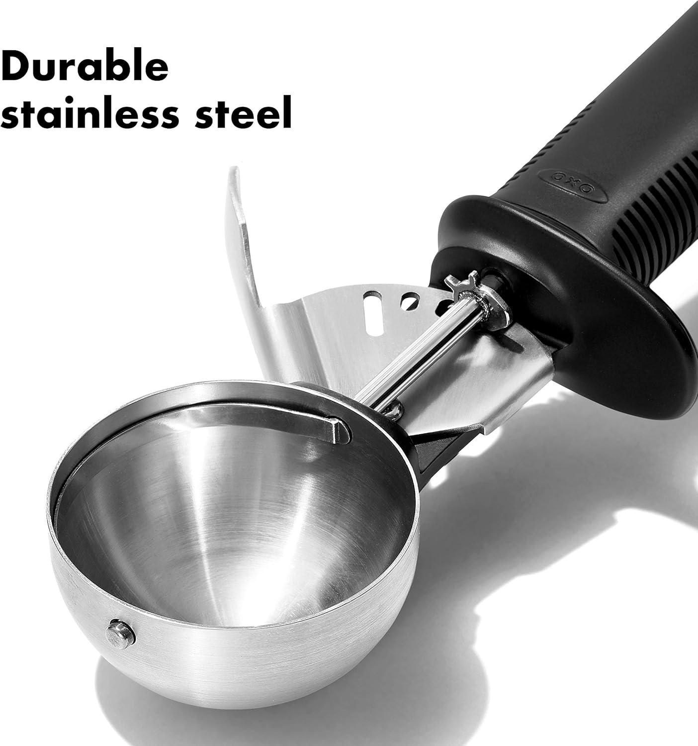 Stainless Steel Ice Cream Scoop with Non-slip Grip