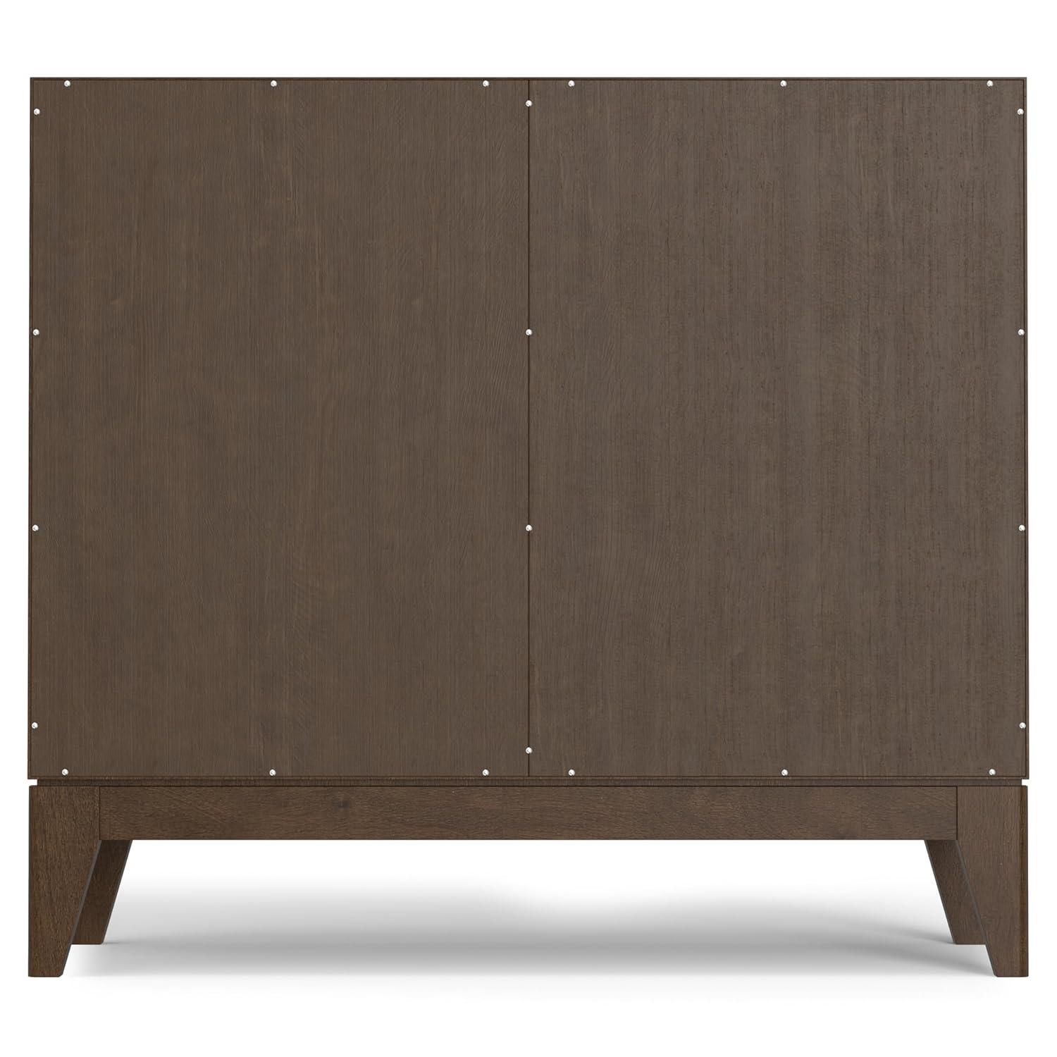 Simpli Home Harper 40"W Solid Wood 2-Shelf Mid-Century Modern Entryway Storage Cabinet with 2 Drawers