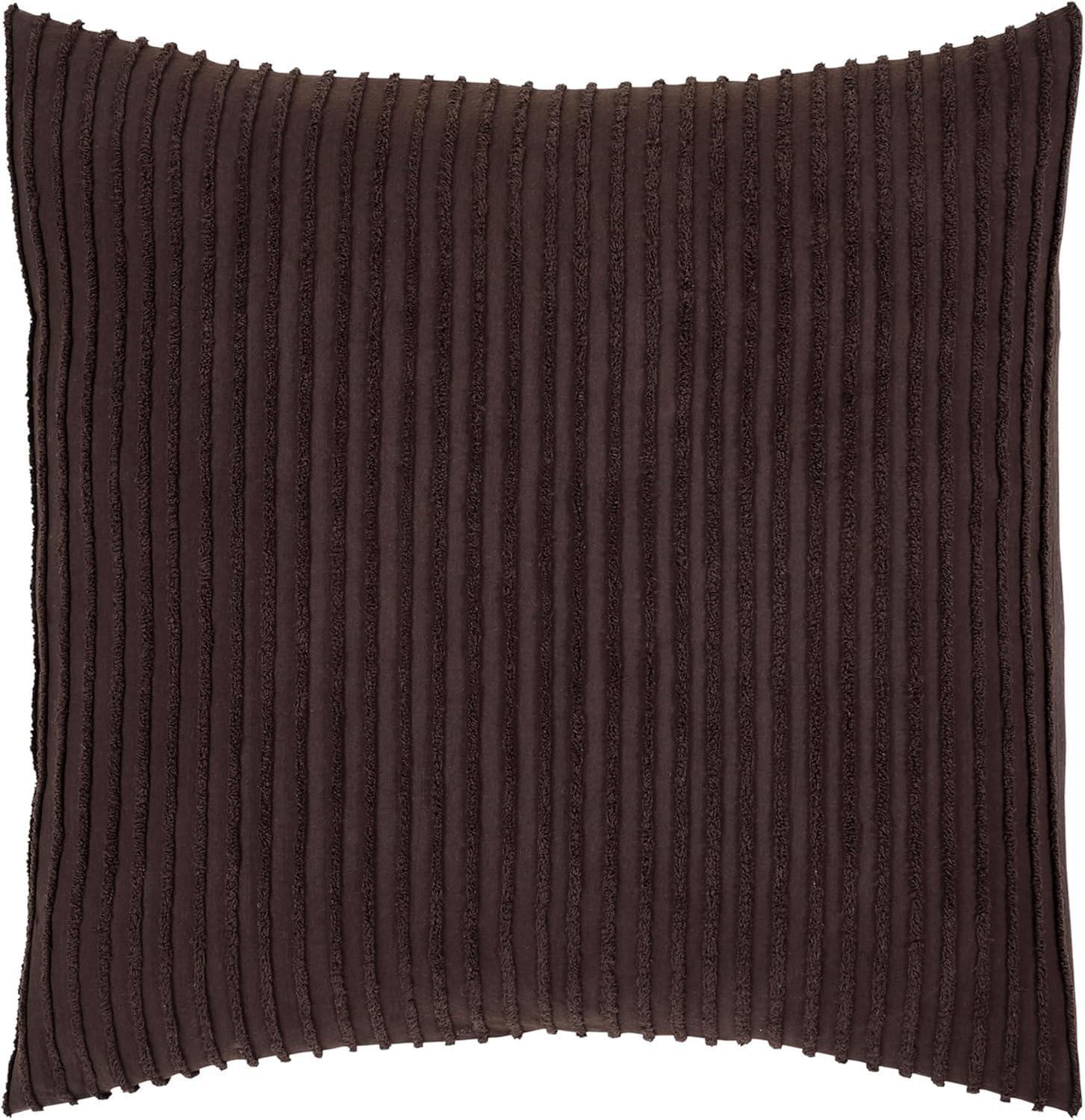 Better Trends Jullian Collection 100% Cotton Tufted Pillow Sham with Stripe Pattern Machine Washable Pillow Cover
