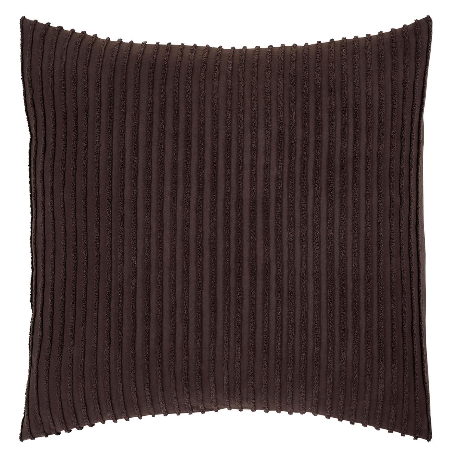 Better Trends Jullian Collection 100% Cotton Tufted Pillow Sham with Stripe Pattern Machine Washable Pillow Cover