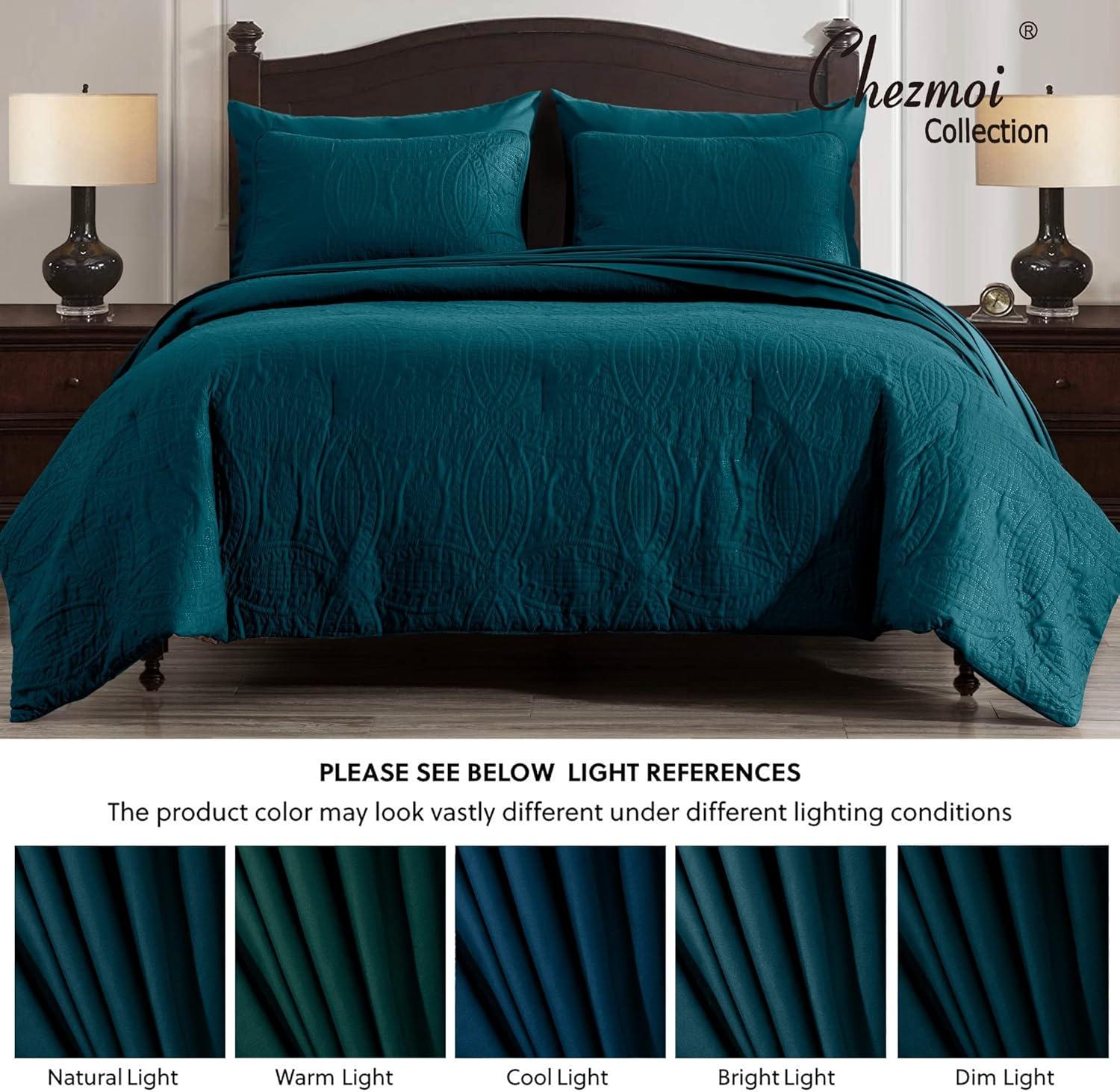 Chezmoi Collection Liam Microfiber 7 Piece Bed in a Bag Comforter Set