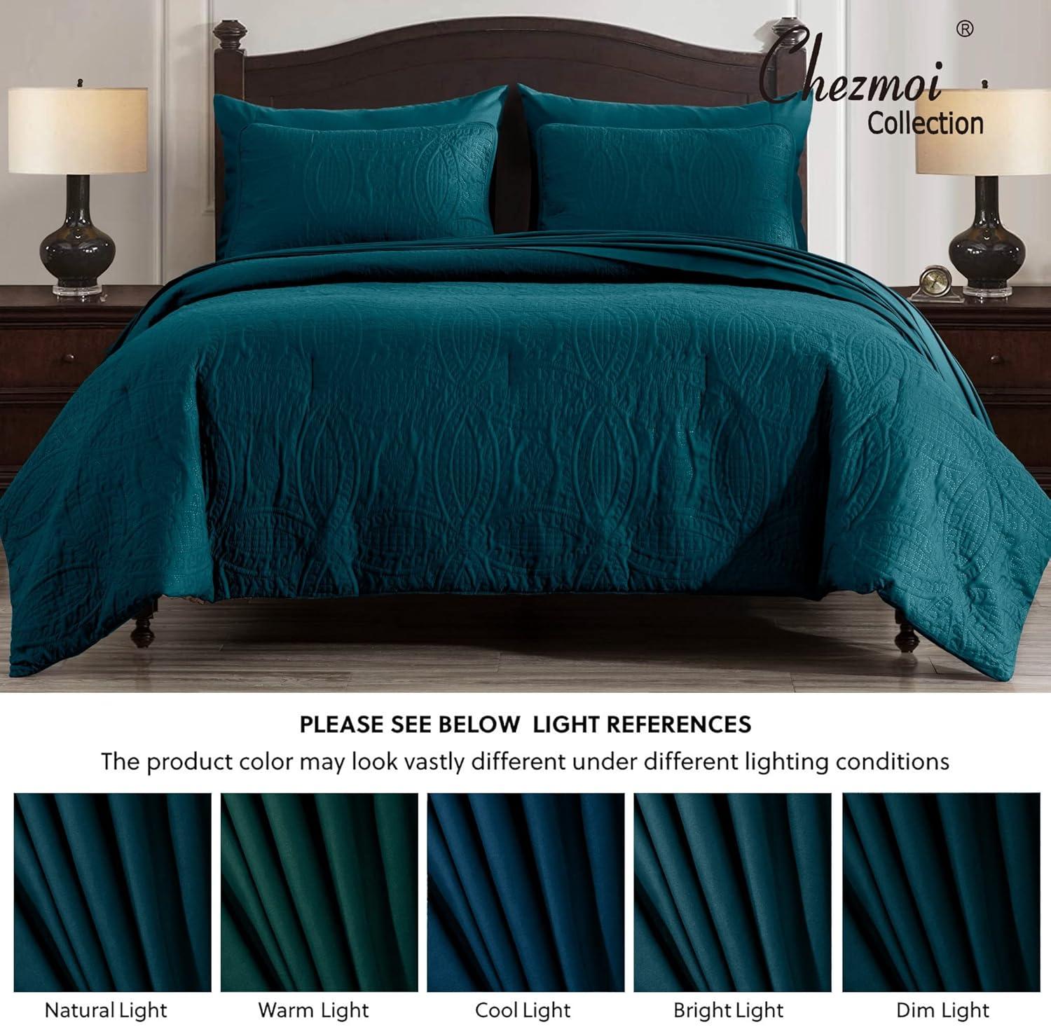 Chezmoi Collection Liam Microfiber 7 Piece Bed in a Bag Comforter Set