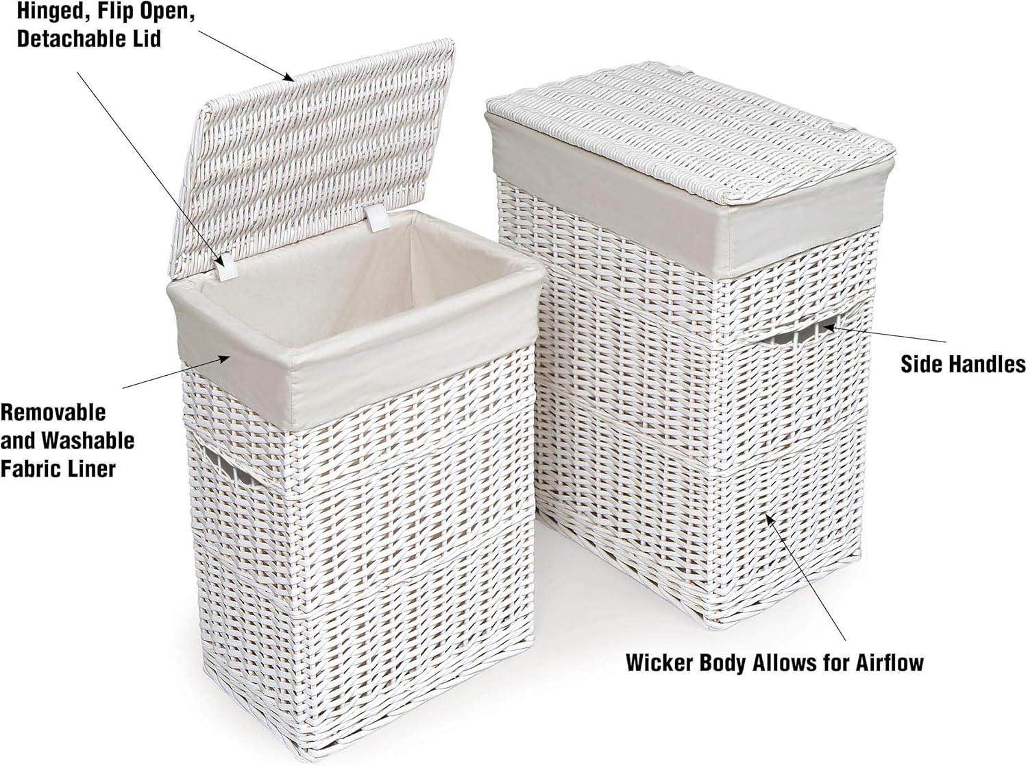 Badger Basket Set of 2 Hampers with Liners - Natural